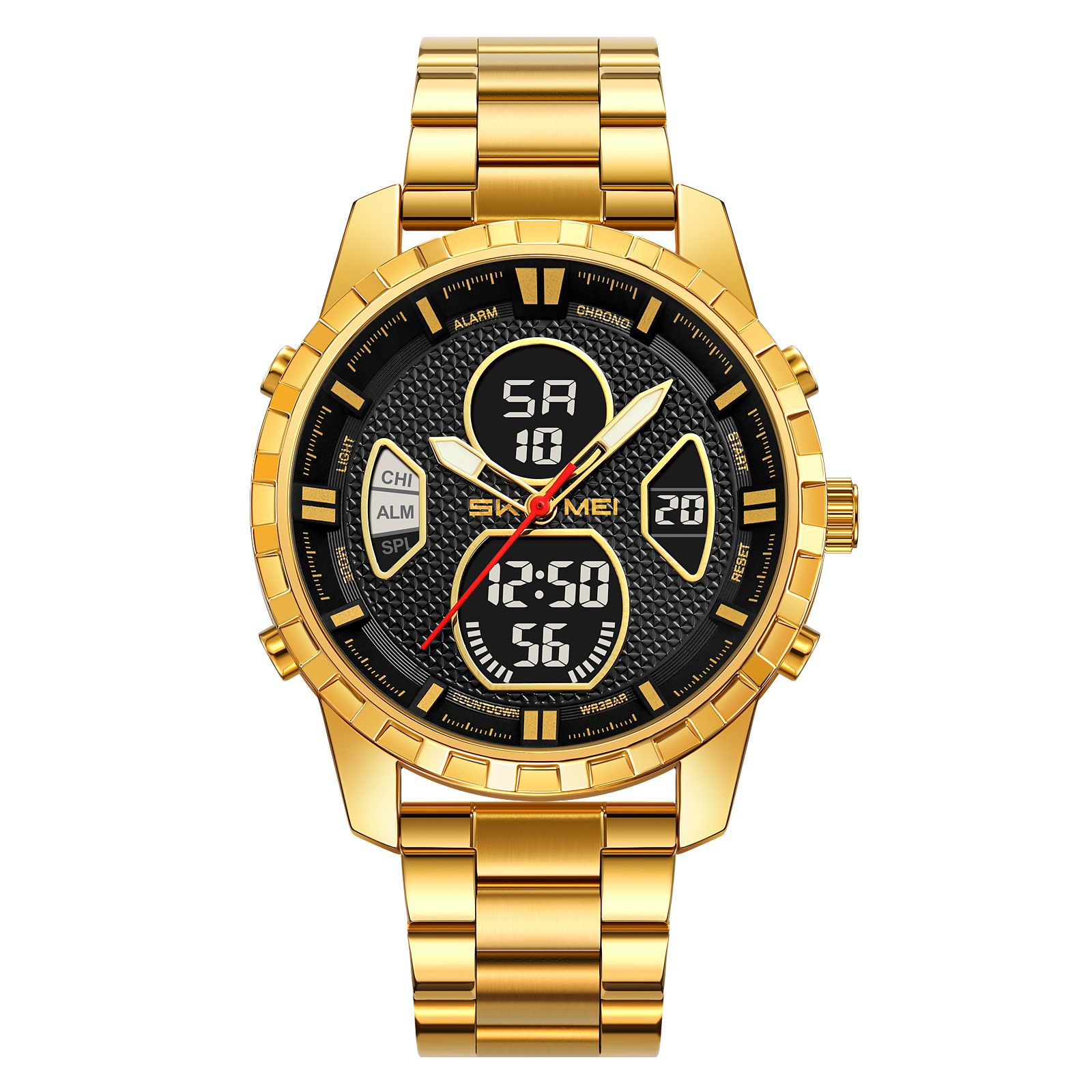 SKMEI 2516 METAL ANALOG DIGITAL WATCH WHOLESALE