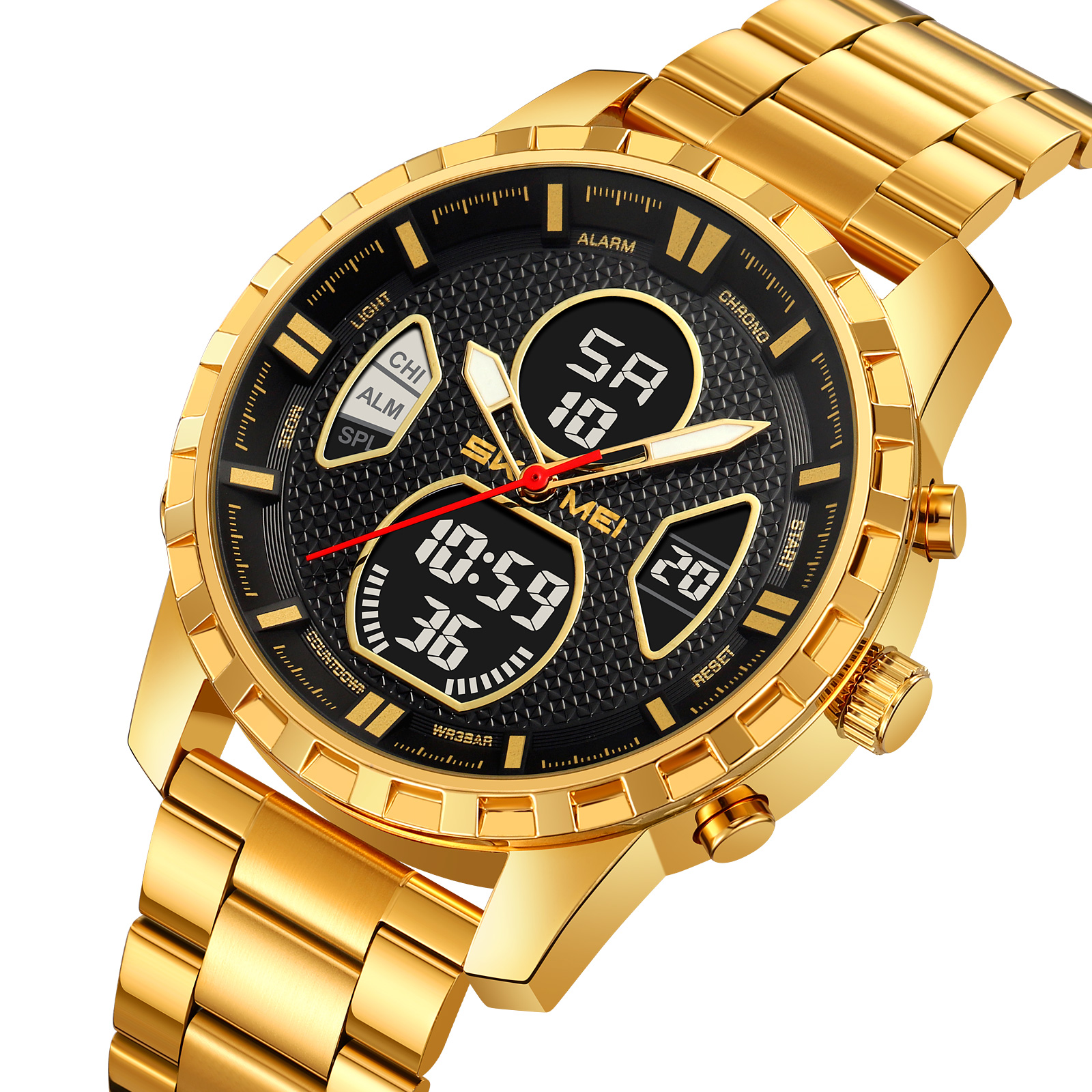 SKMEI 2516 METAL ANALOG DIGITAL WATCH WHOLESALE