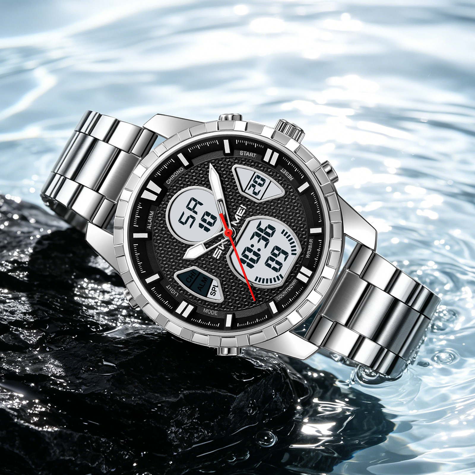 SKMEI 2516 METAL ANALOG DIGITAL WATCH WHOLESALE