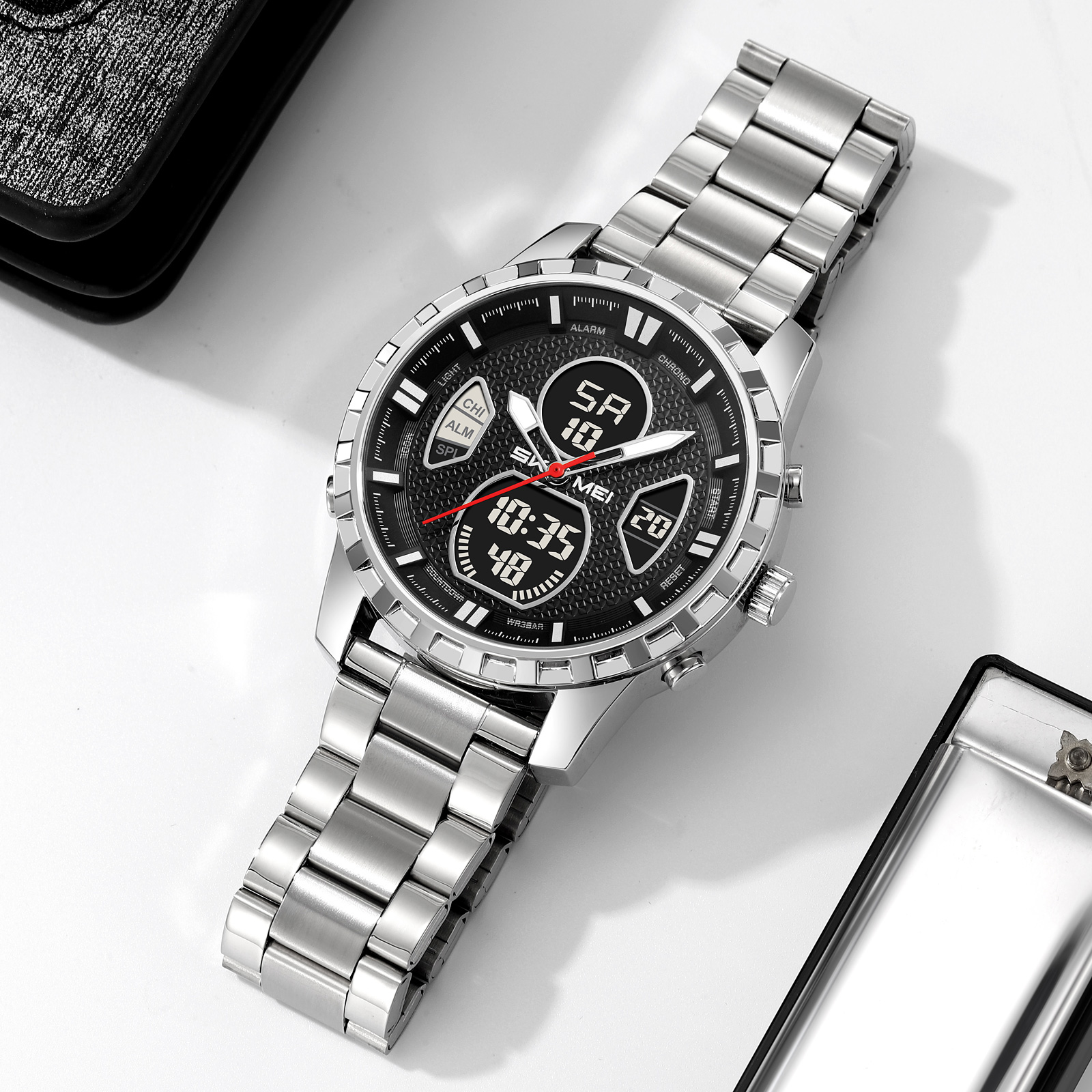 SKMEI 2516 METAL ANALOG DIGITAL WATCH WHOLESALE