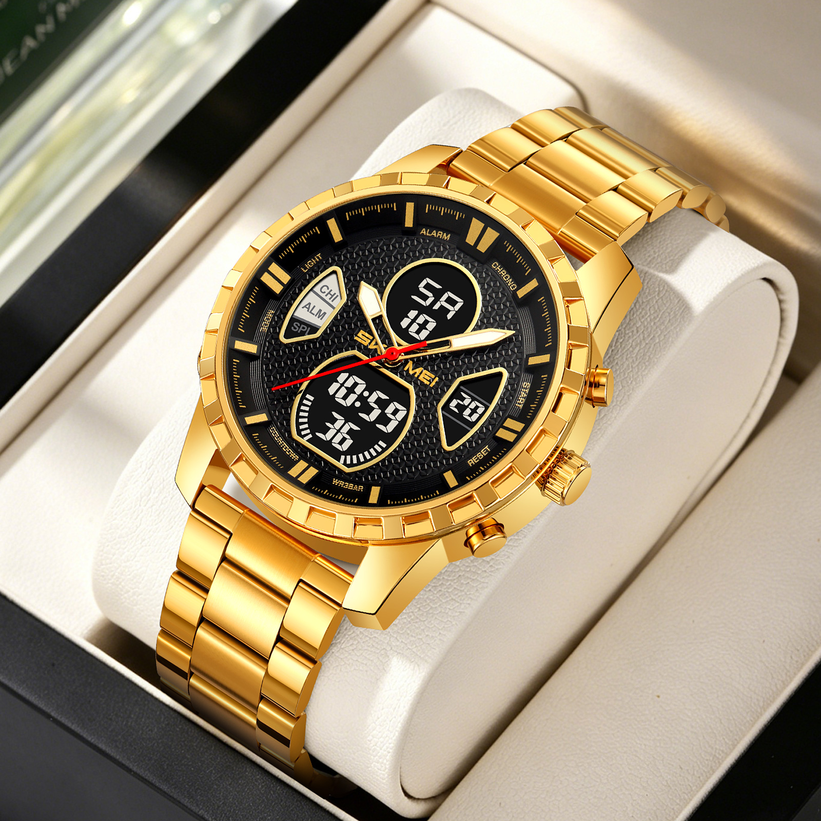 SKMEI 2516 METAL ANALOG DIGITAL WATCH WHOLESALE