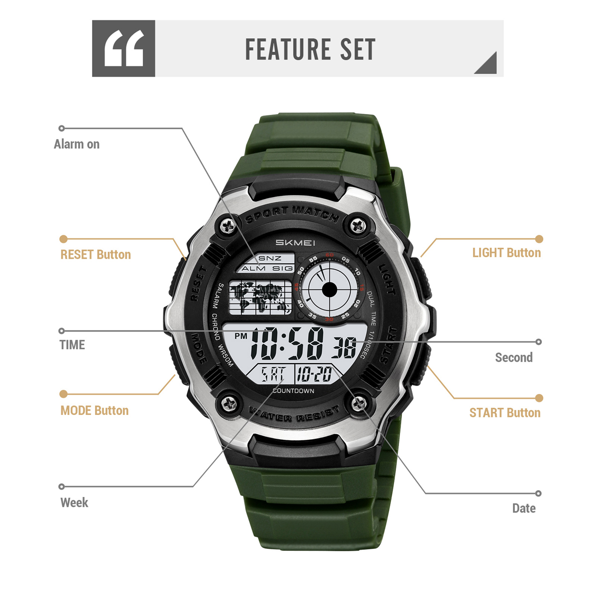 Wholesale SKMEI 2517 Sports Watch For Men Fashion Design Men Digital Watch
