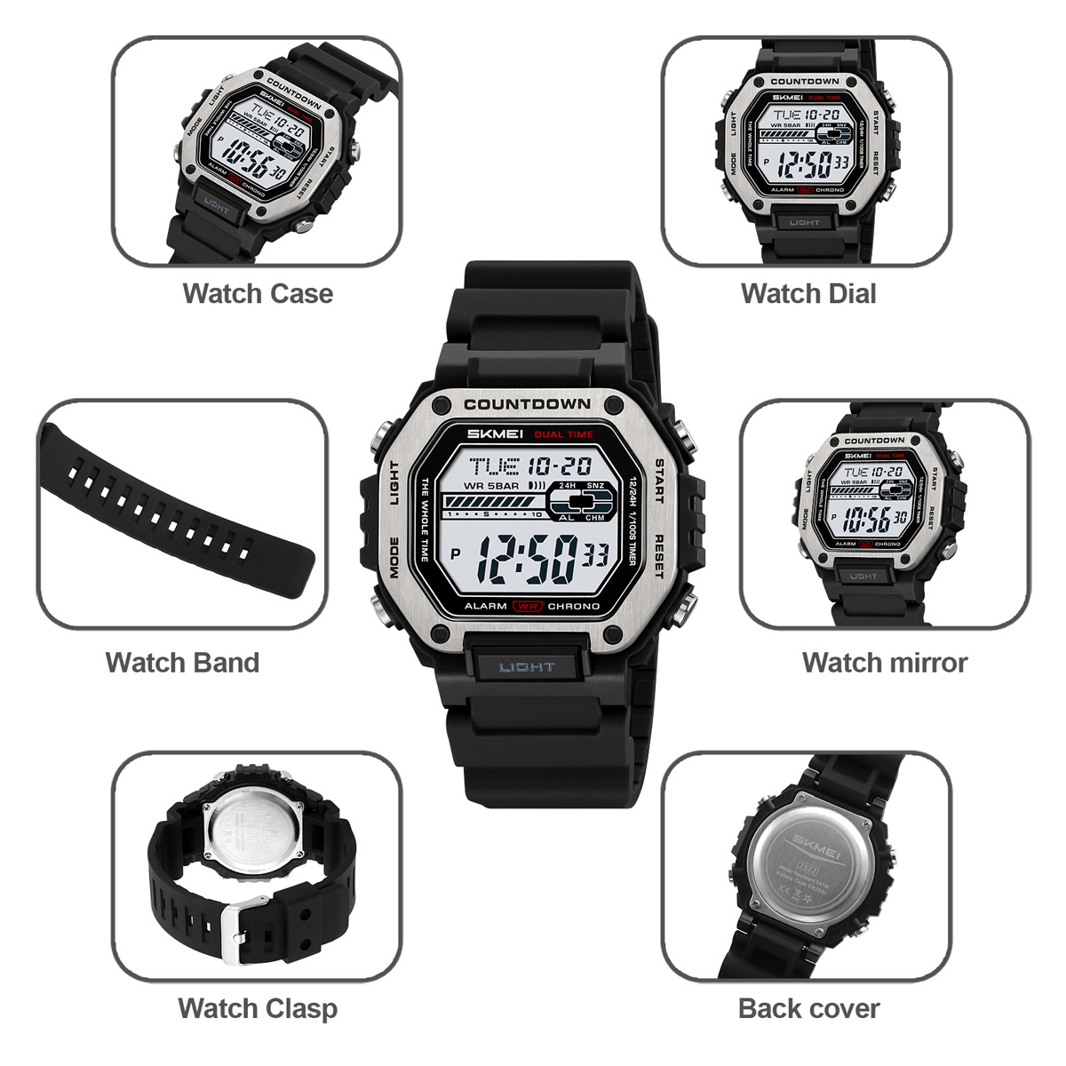 SKMEI 2522 Multifunctional Digital Sports Watch