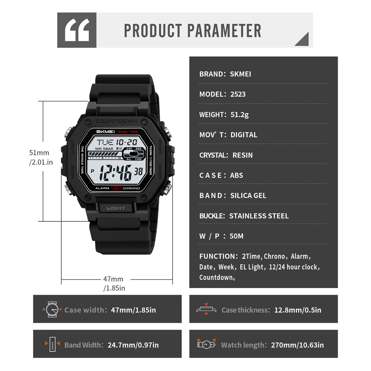 SKMEI 2523 Digital Sport Watch