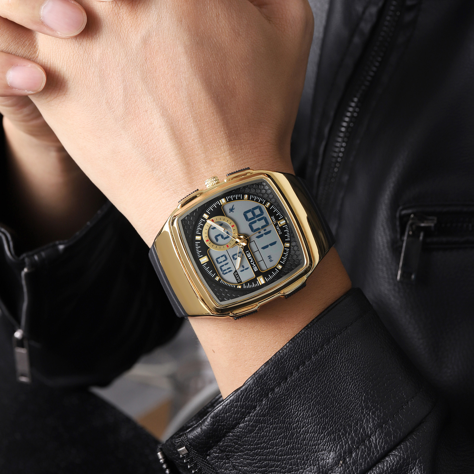 SKMEI 2530 Outdoor Analog Sports Square Men's Electronic Square Dial Watch