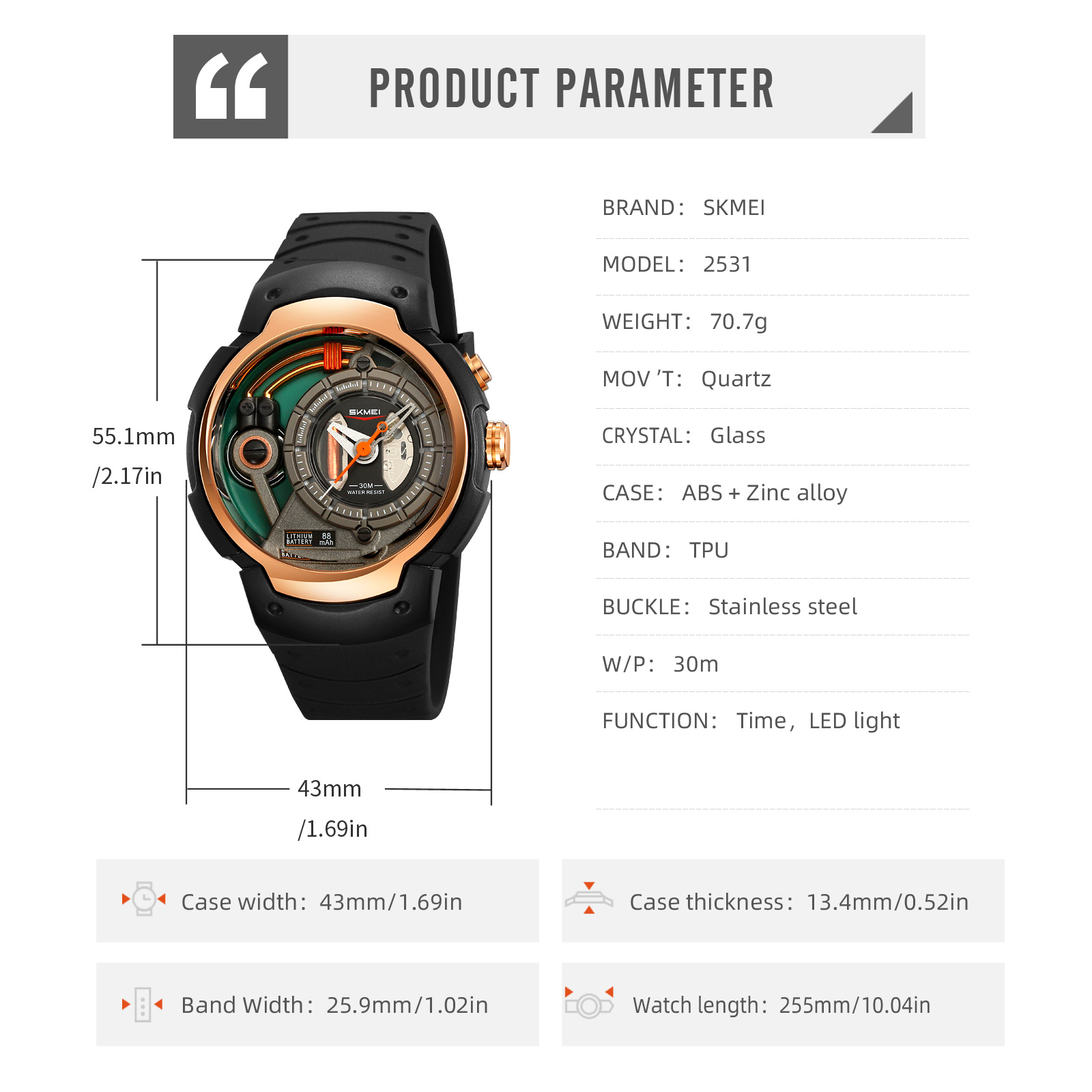 Skmei Brand 2531 Sports Watch for Men