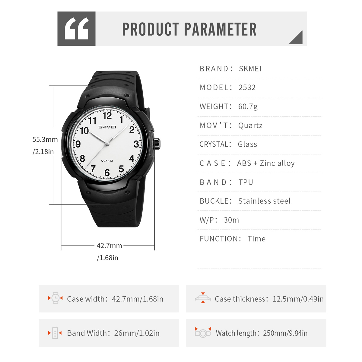 SKMEI 2532 SPORTS QUARTZ WATCHES