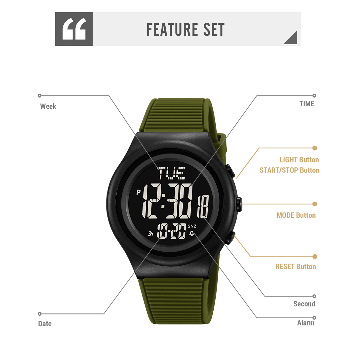 Skmei 2536 Watches Men Sport Waterproof Electronic