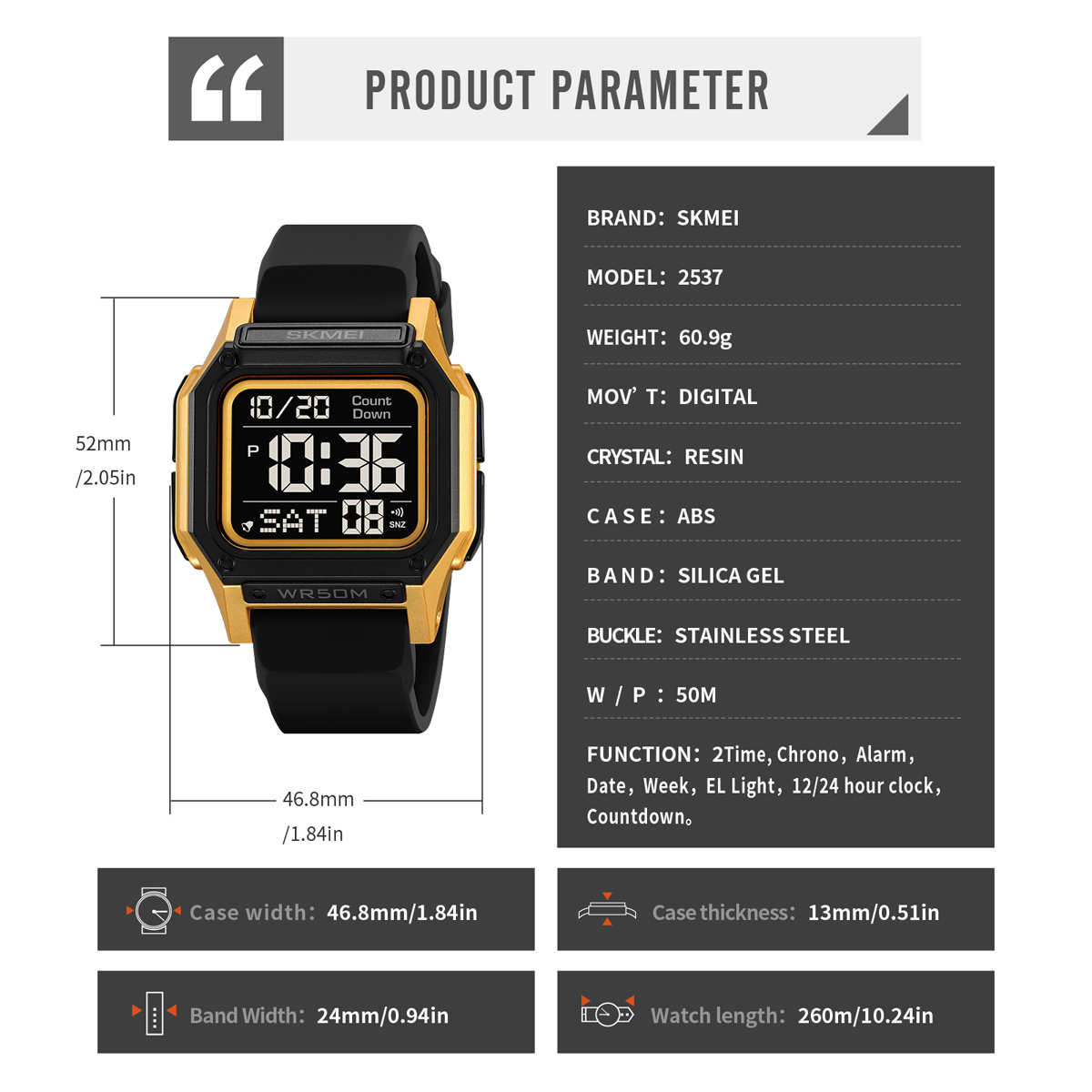 SKMEI 2537 Wholesale Digital Manufacturer Cheap Price Watch