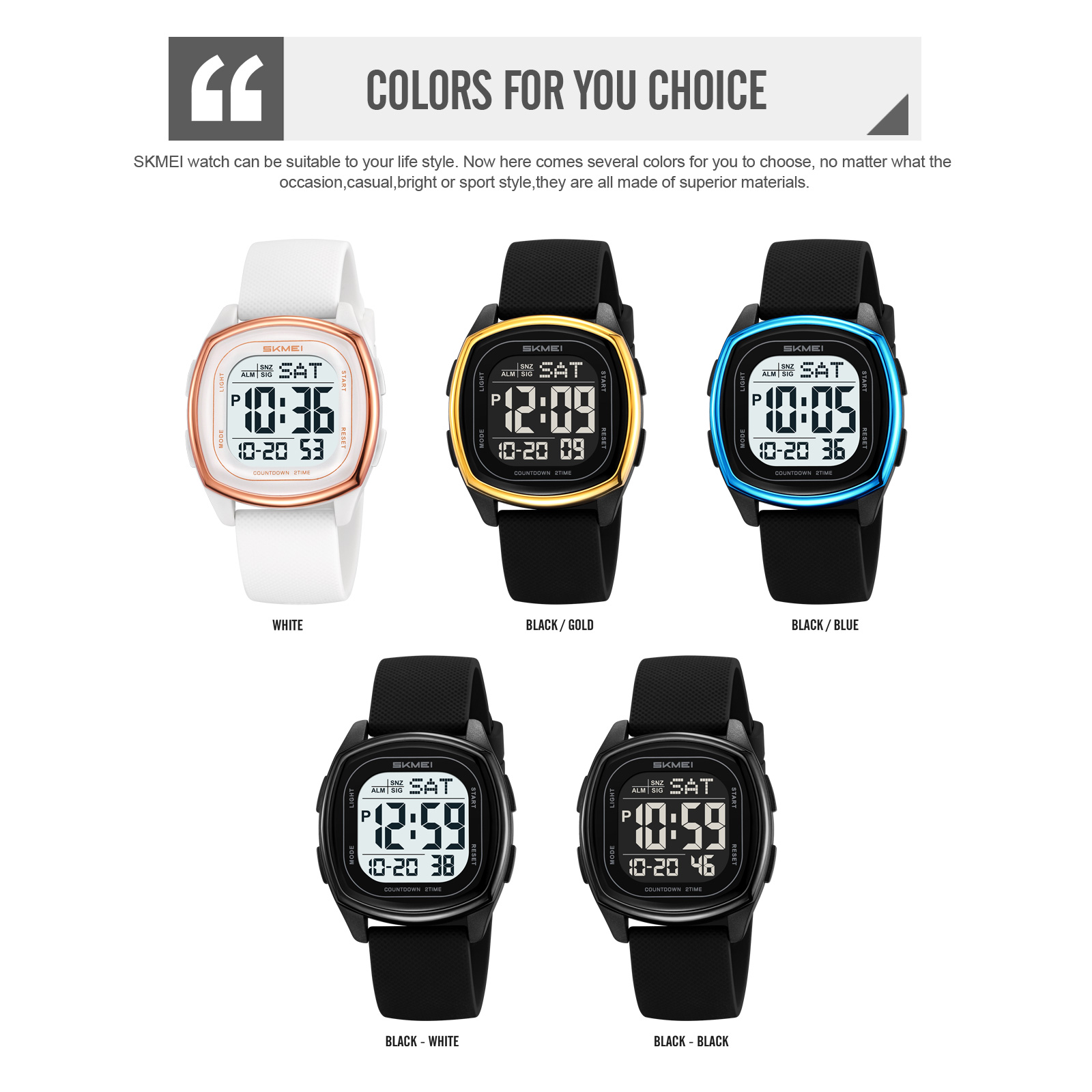 SKMEI 2541 New Design Chronograph with Alarm Fashionable Digital Sports Watch