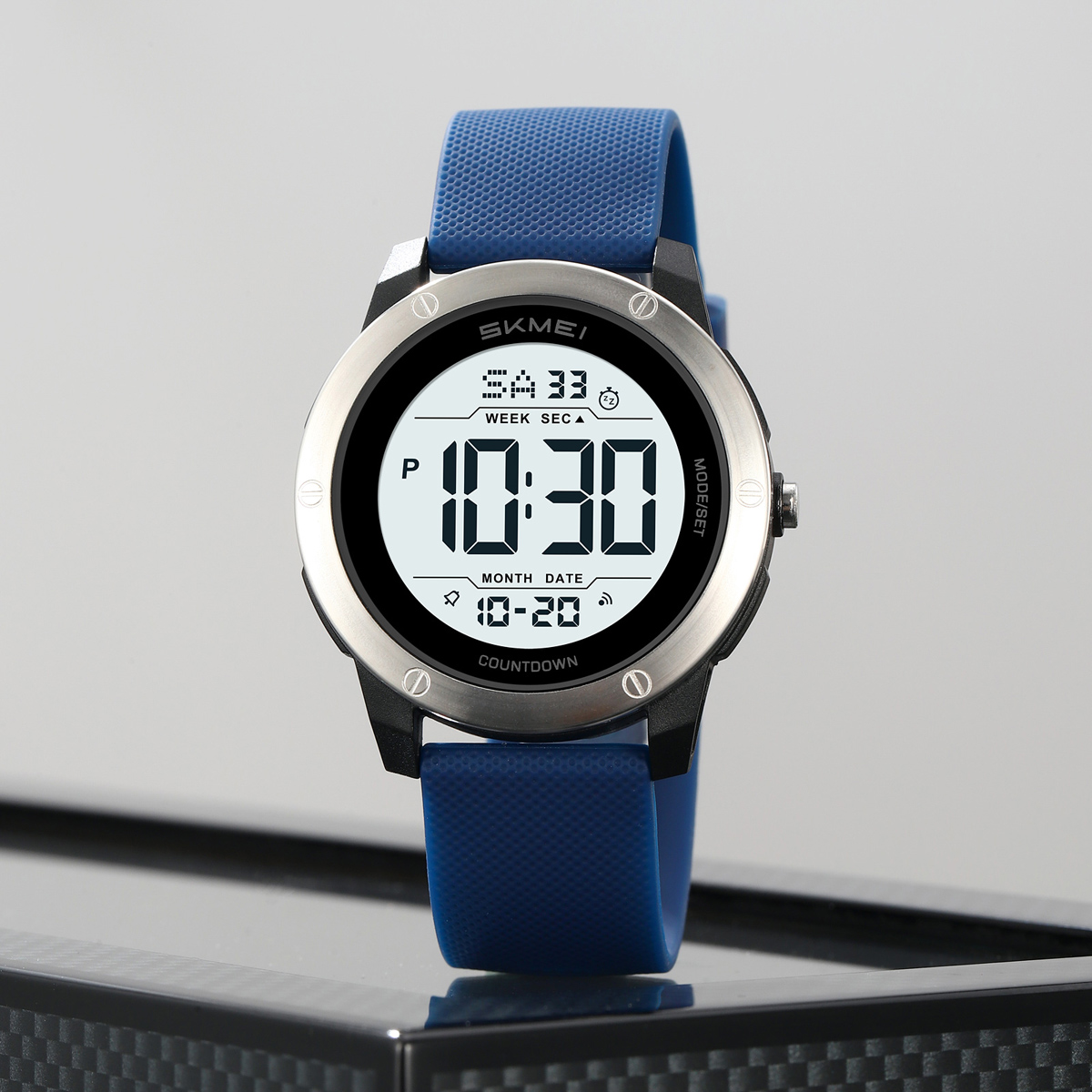 SKMEI2542 Man Digital Watch PU Band Luminous Multi Function in Stock Sports Hand Watch