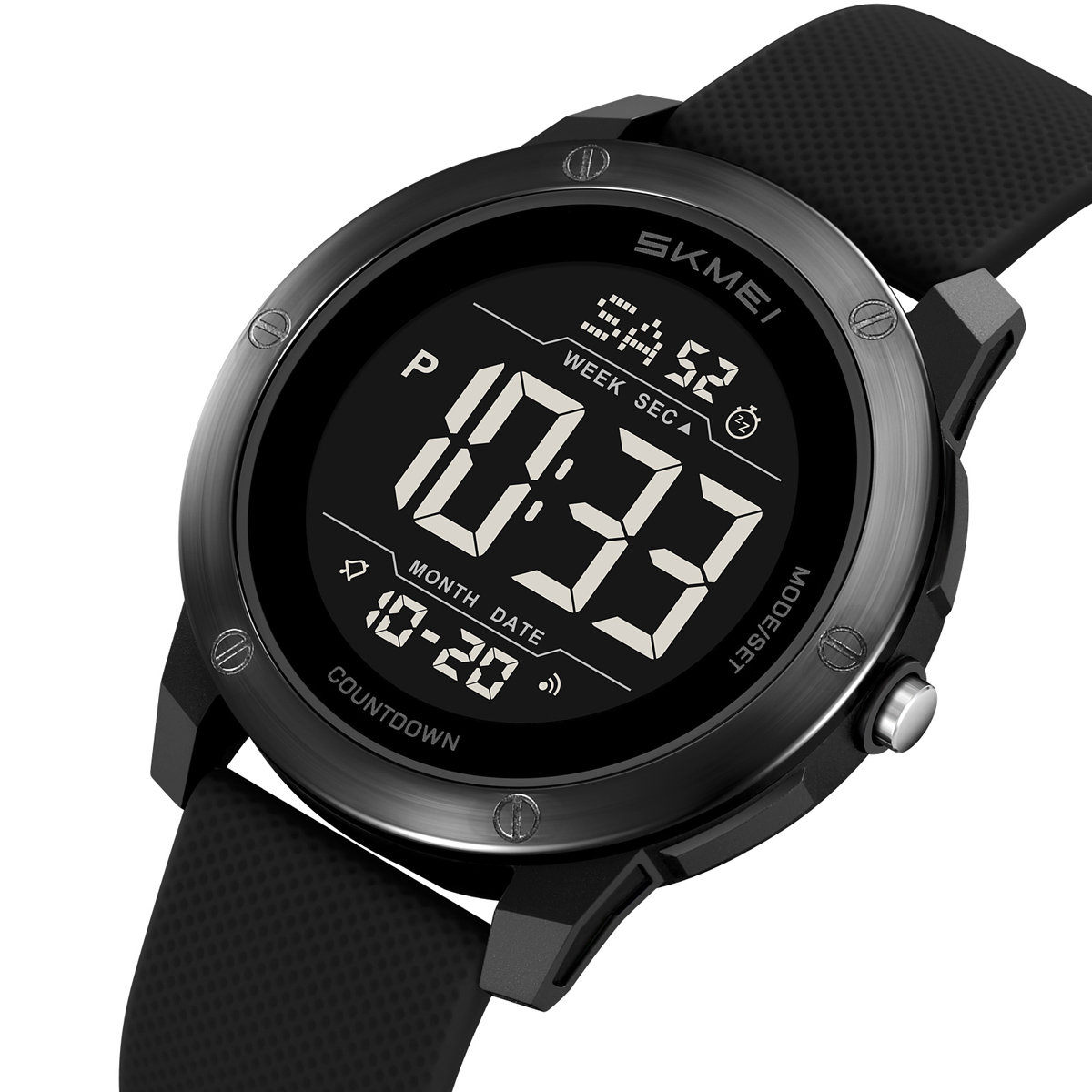 SKMEI2542 Man Digital Watch PU Band Luminous Multi Function in Stock Sports Hand Watch