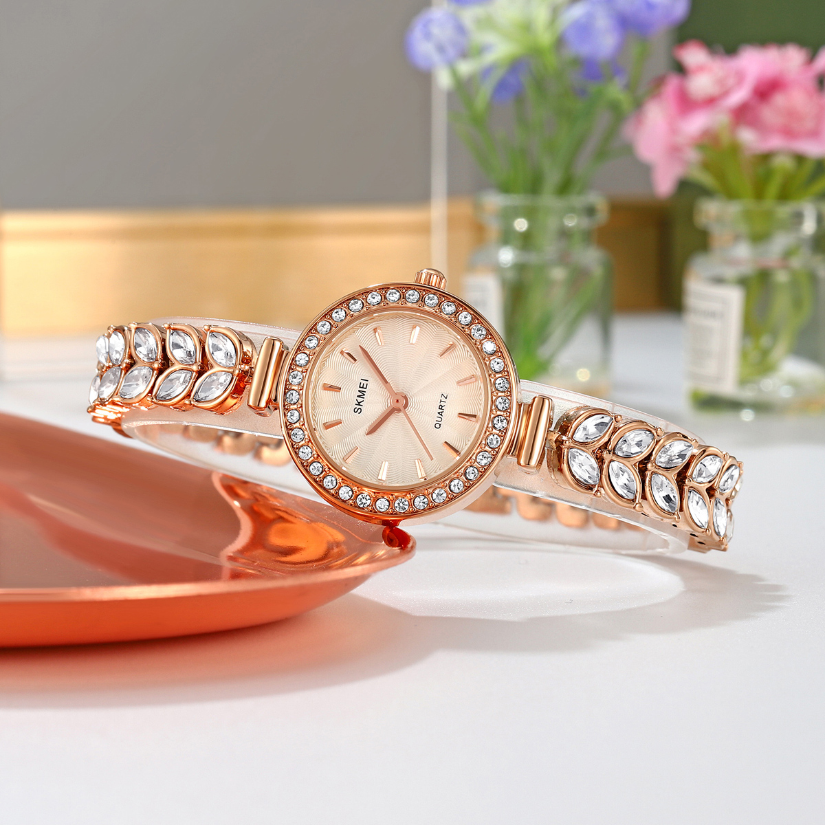 Skmei 2547 Elegant Bright Metal Lady Wrist Watch China Factory Wholesale Supply