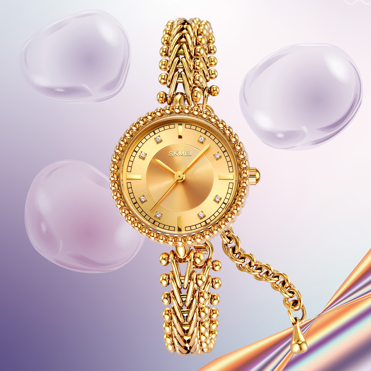 Skmei 2548 Elegant Stylish Fashion Lady Small Size Copper Strap Alloy Case Watches