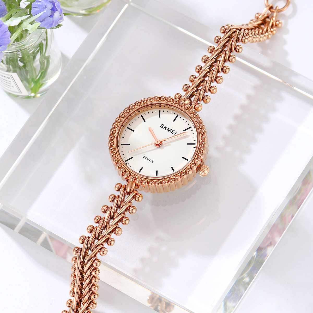 Skmei 2548 Elegant Stylish Fashion Lady Small Size Copper Strap Alloy Case Watches