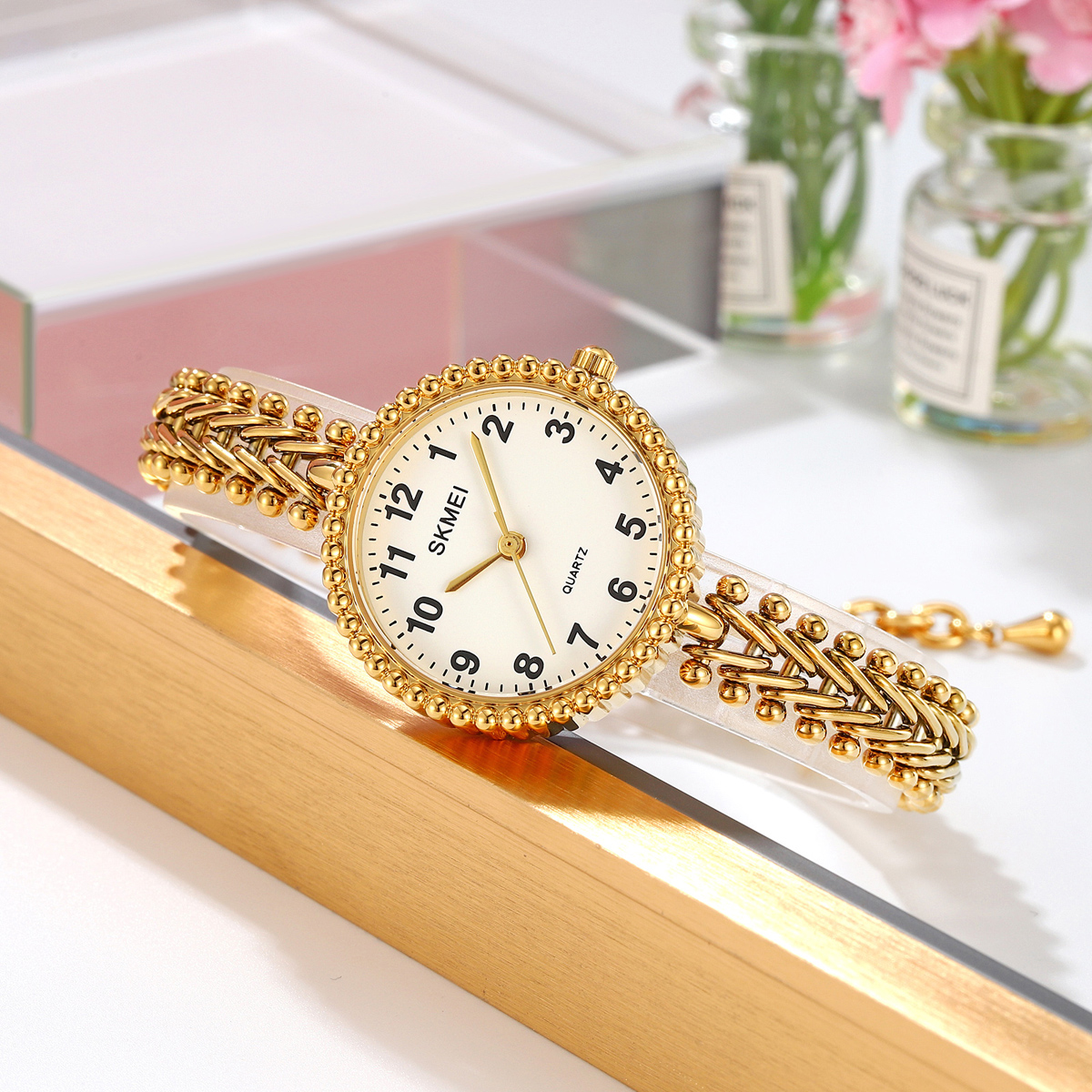 Skmei 2548 Elegant Stylish Fashion Lady Small Size Copper Strap Alloy Case Watches