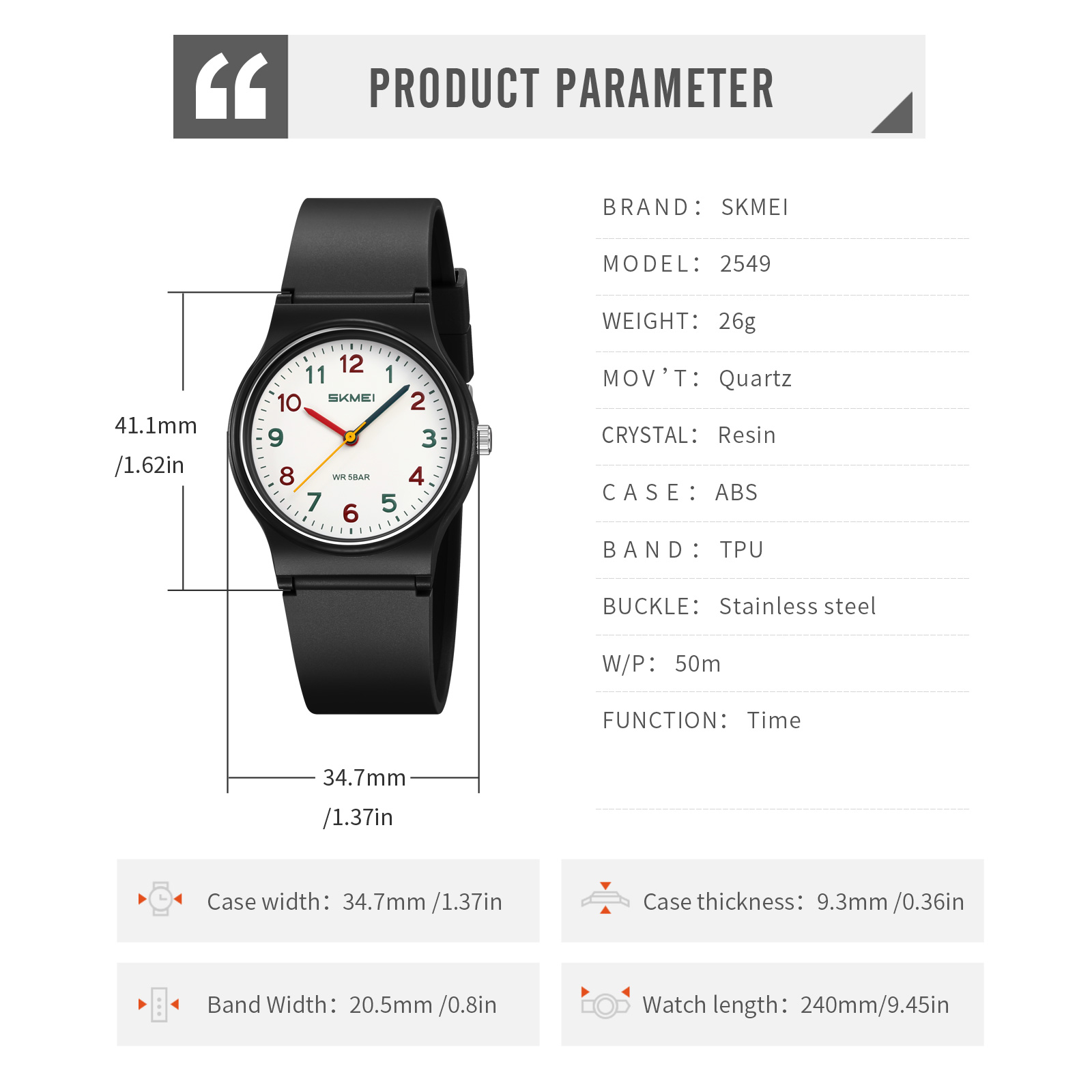 SKMEI 2549 NEW QUARTZ WATCH