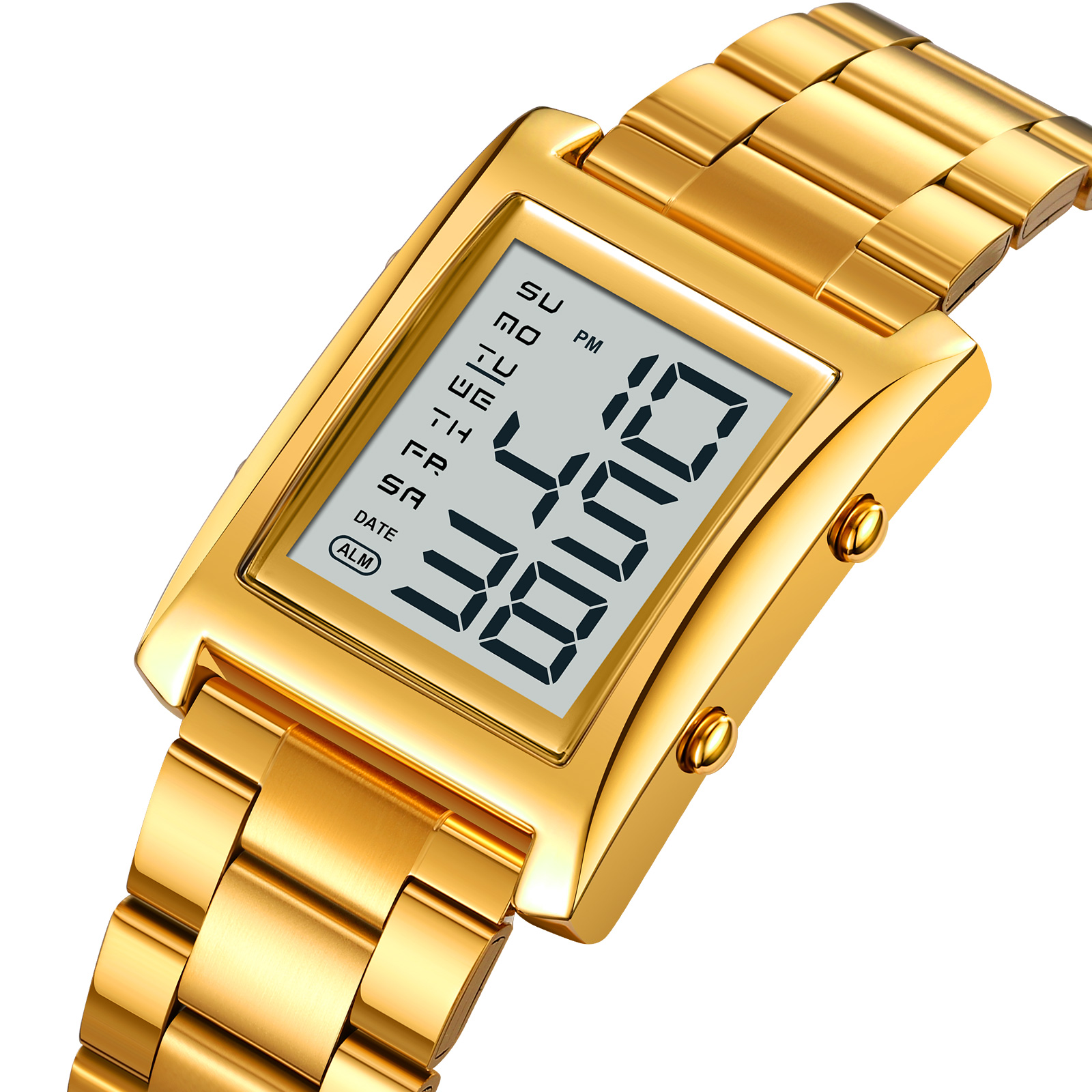  Men's SKMEI 2550 Digital Watch Waterproof LED Lights with Stainless Steel and Luminous Alarm