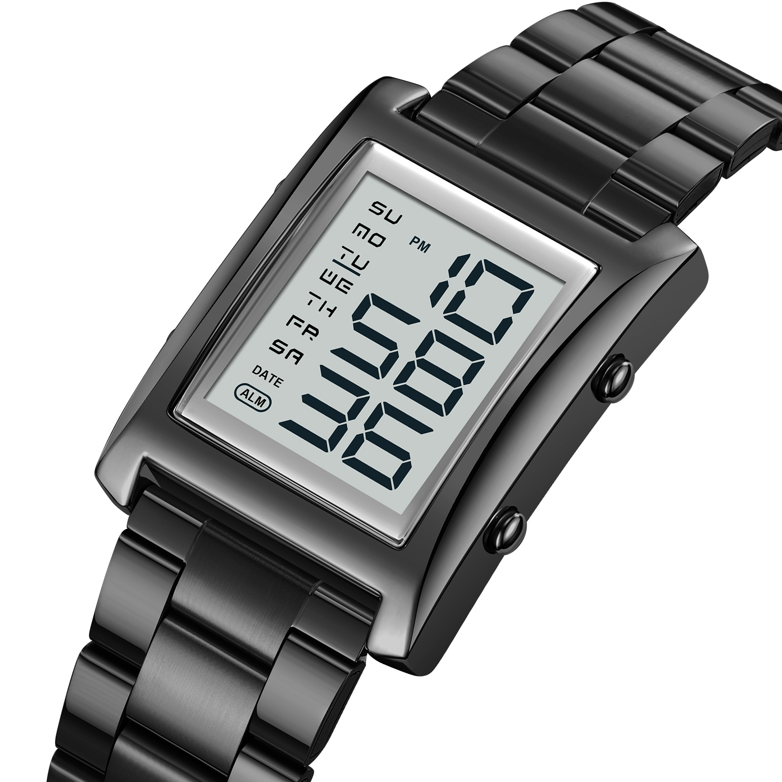  Men's SKMEI 2550 Digital Watch Waterproof LED Lights with Stainless Steel and Luminous Alarm