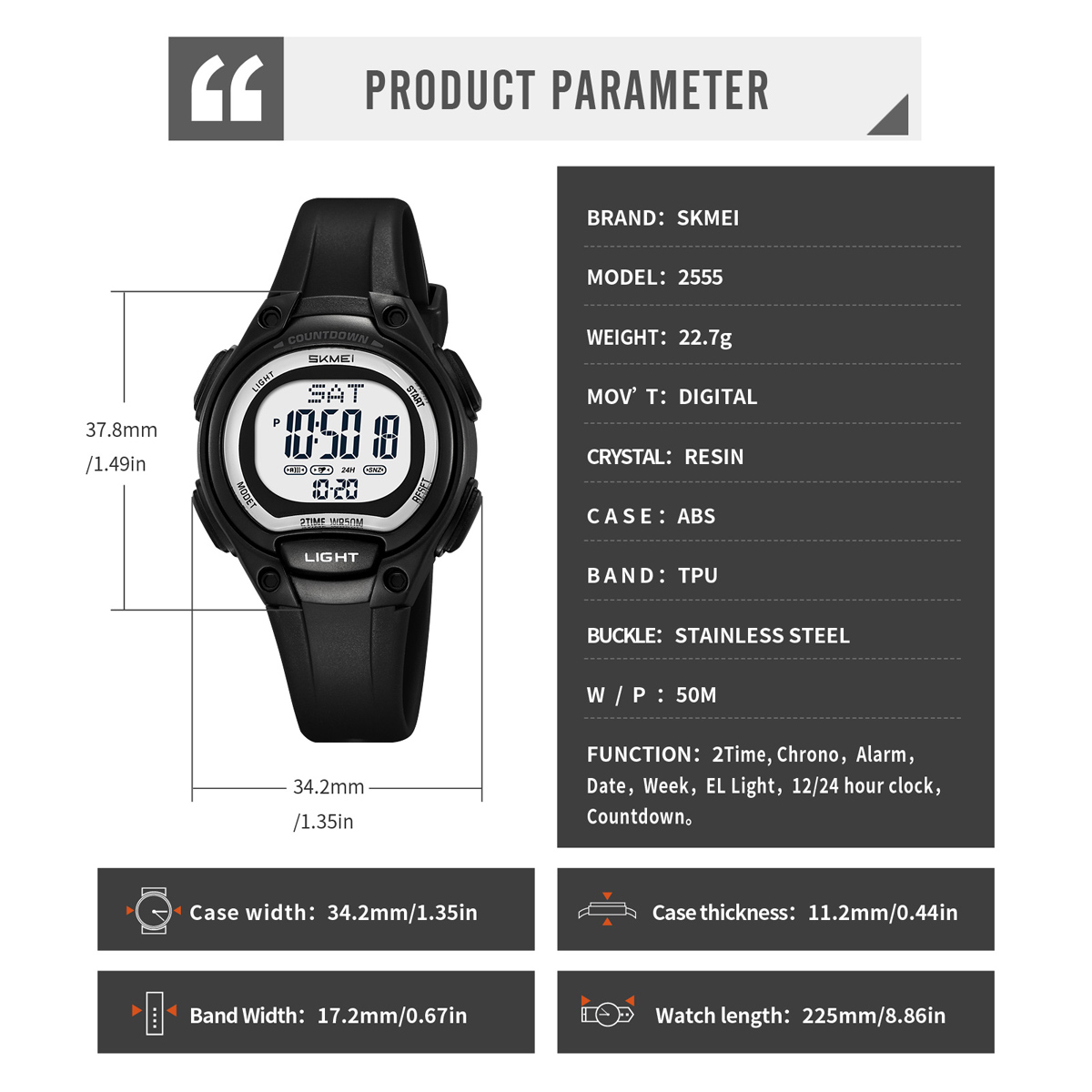 SKMEI 2555 Children Digital Watch