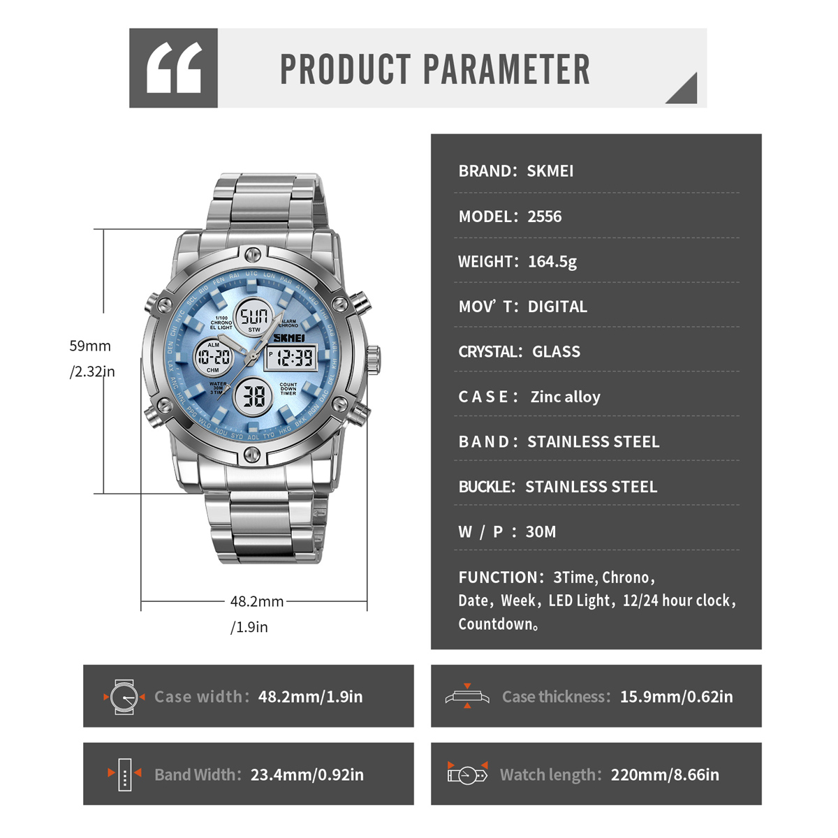 Skmei 2556 Branded Digital Watch 