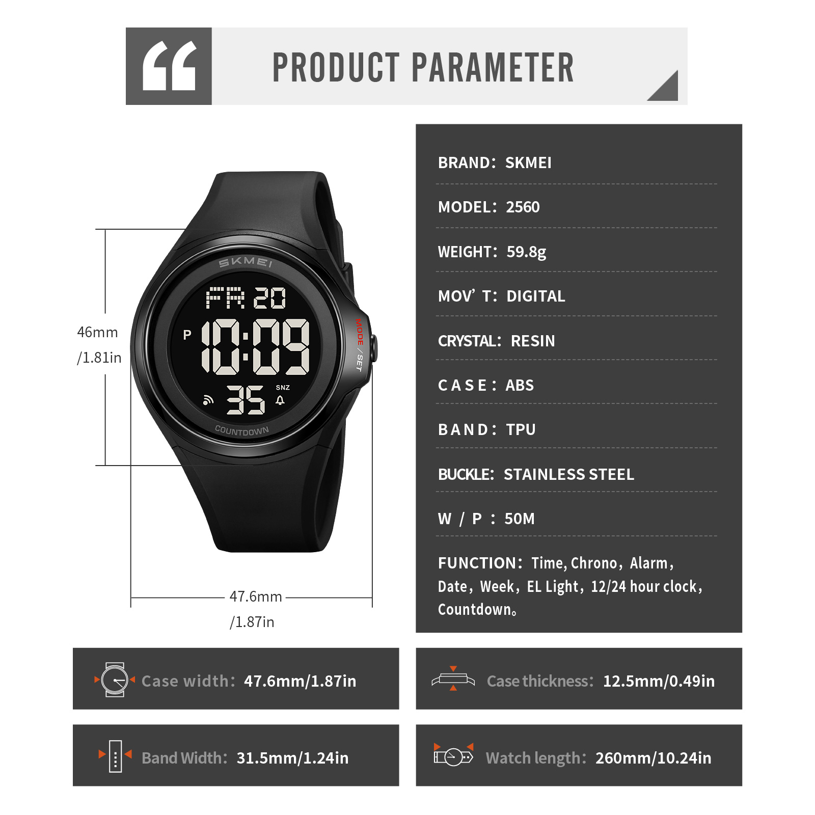 SKMEI 2560 DIGITAL WATCHES