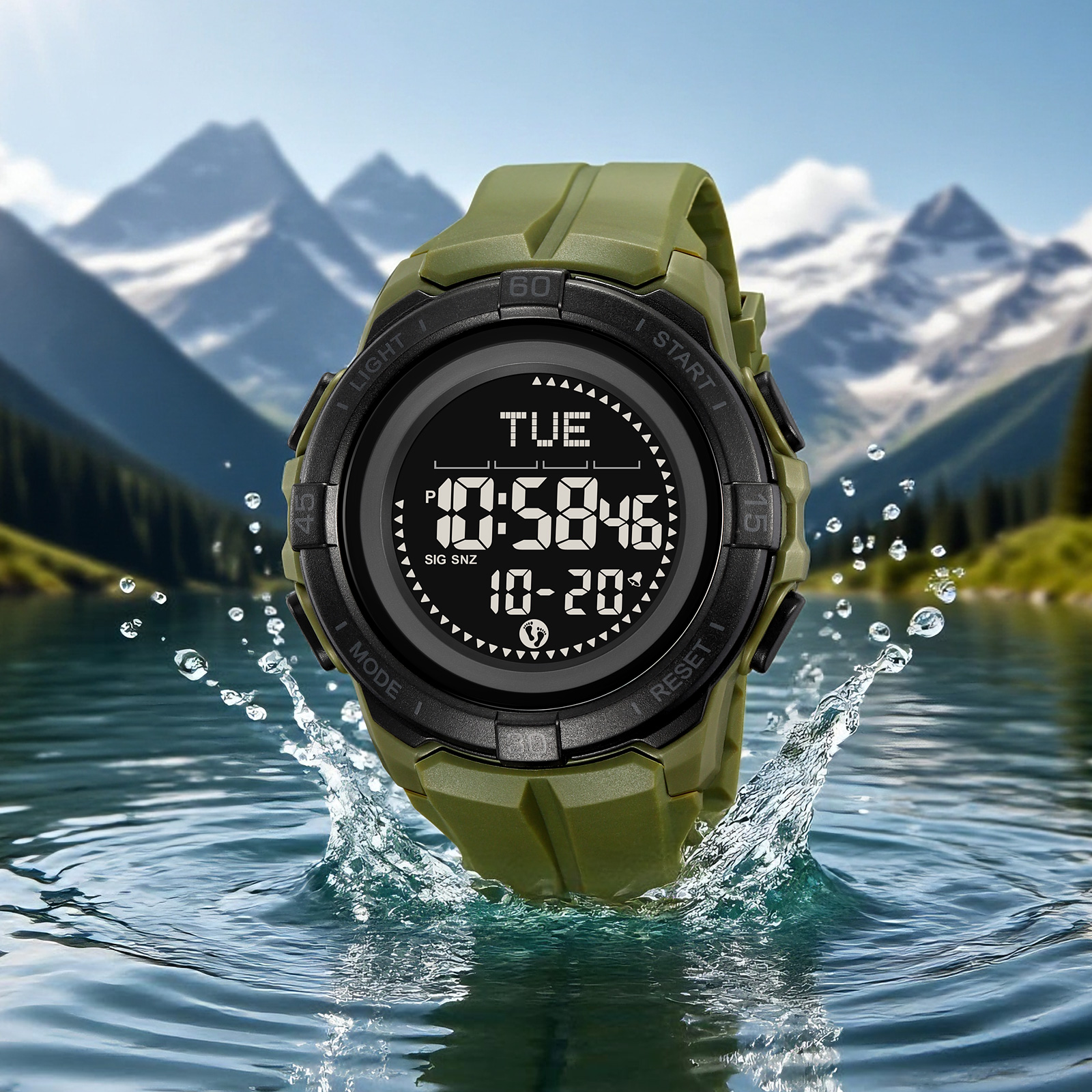 SKMEI 2564  Digital Outdoor 5ATM Compass Pedometer Watch