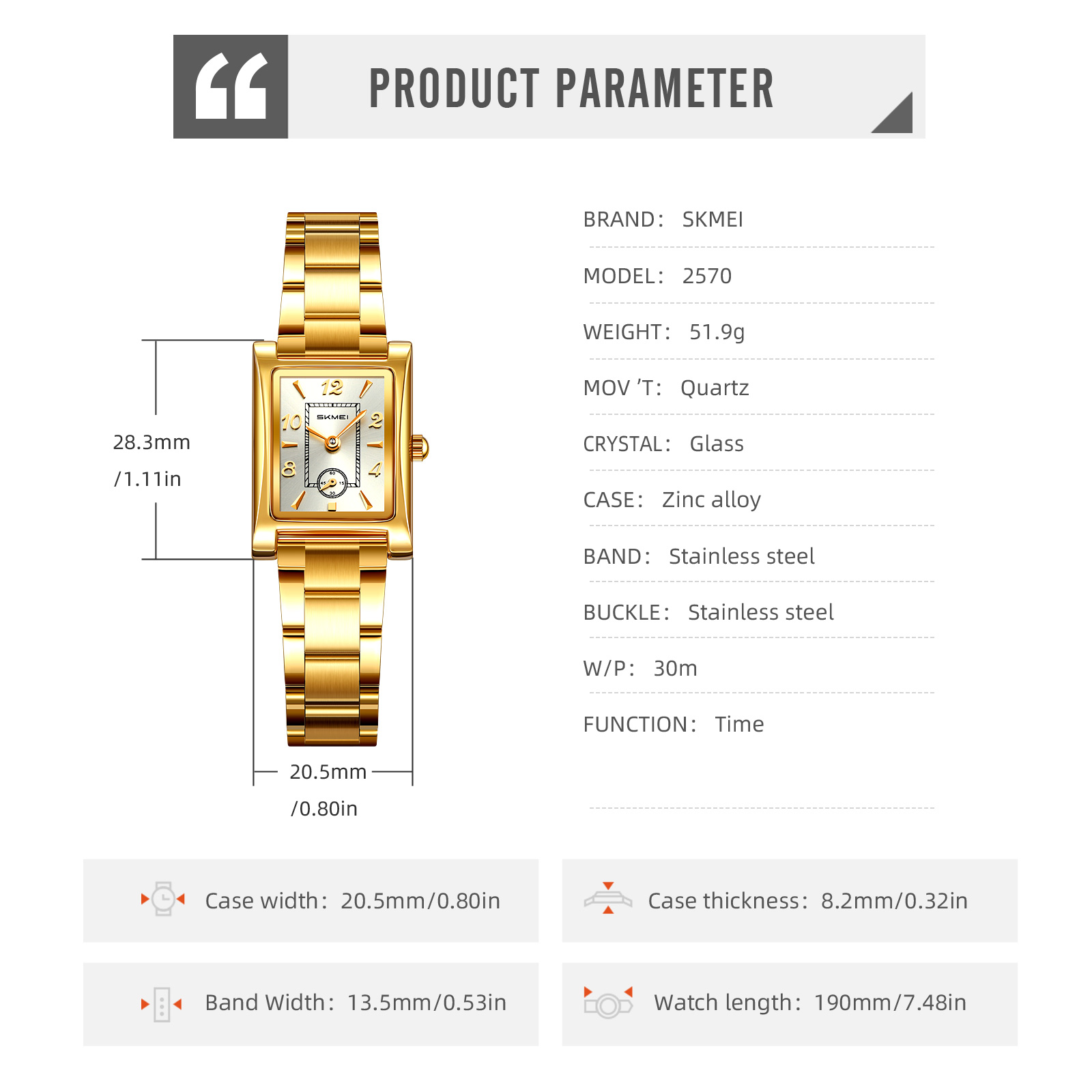 SKMEI 2570 WOMEN STEEL WATCH