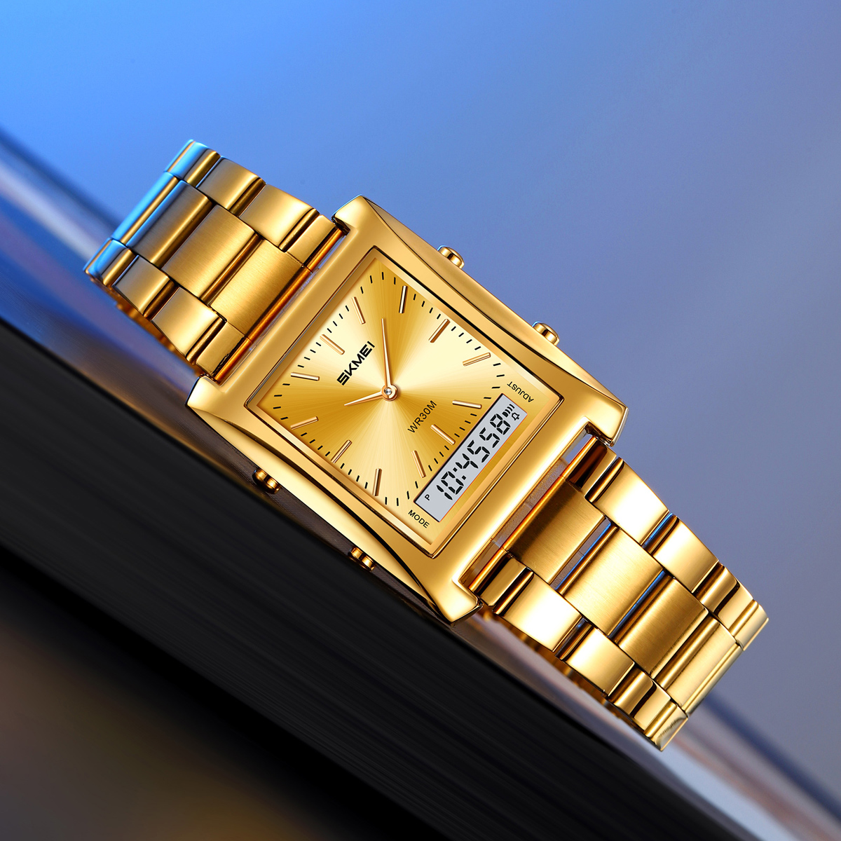 SKMEI 2571 METAL DIGITAL ANGLOG WATCH