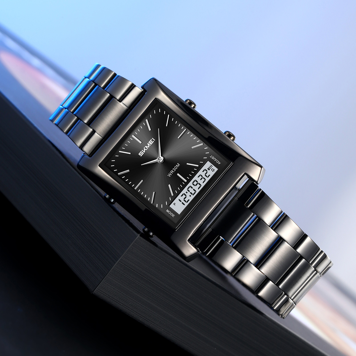 SKMEI 2571 METAL DIGITAL ANGLOG WATCH