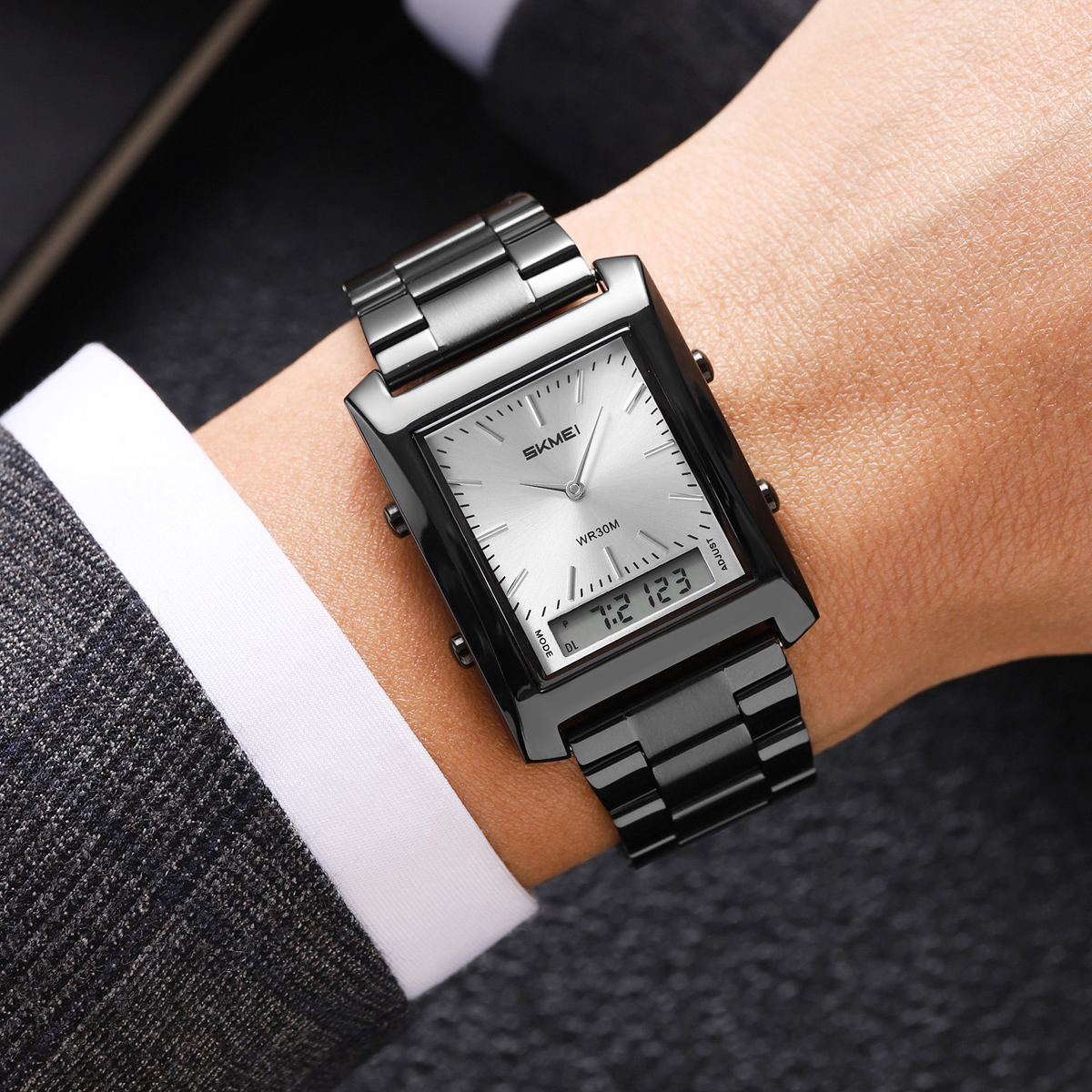 SKMEI 2571 METAL DIGITAL ANGLOG WATCH