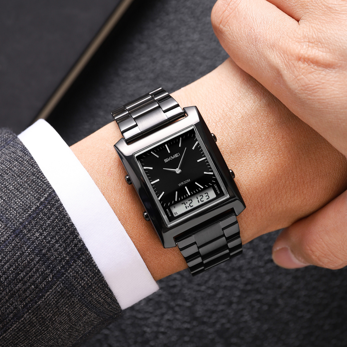 SKMEI 2571 METAL DIGITAL ANGLOG WATCH