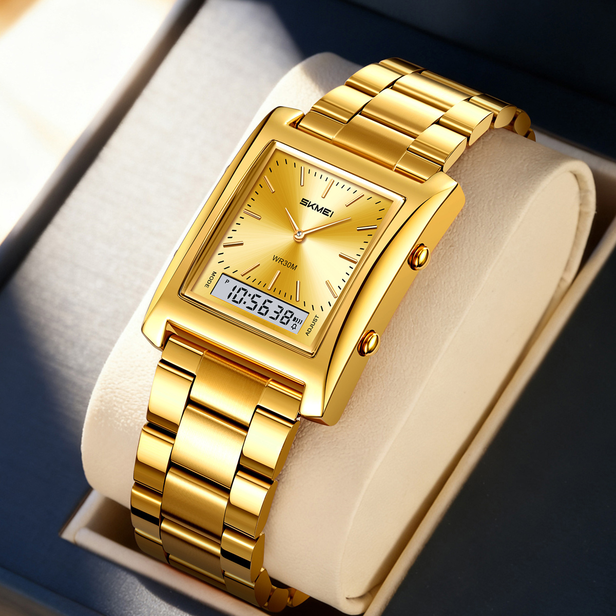 SKMEI 2571 METAL DIGITAL ANGLOG WATCH