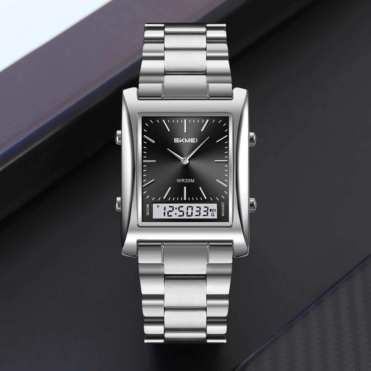 SKMEI 2571 METAL DIGITAL ANGLOG WATCH