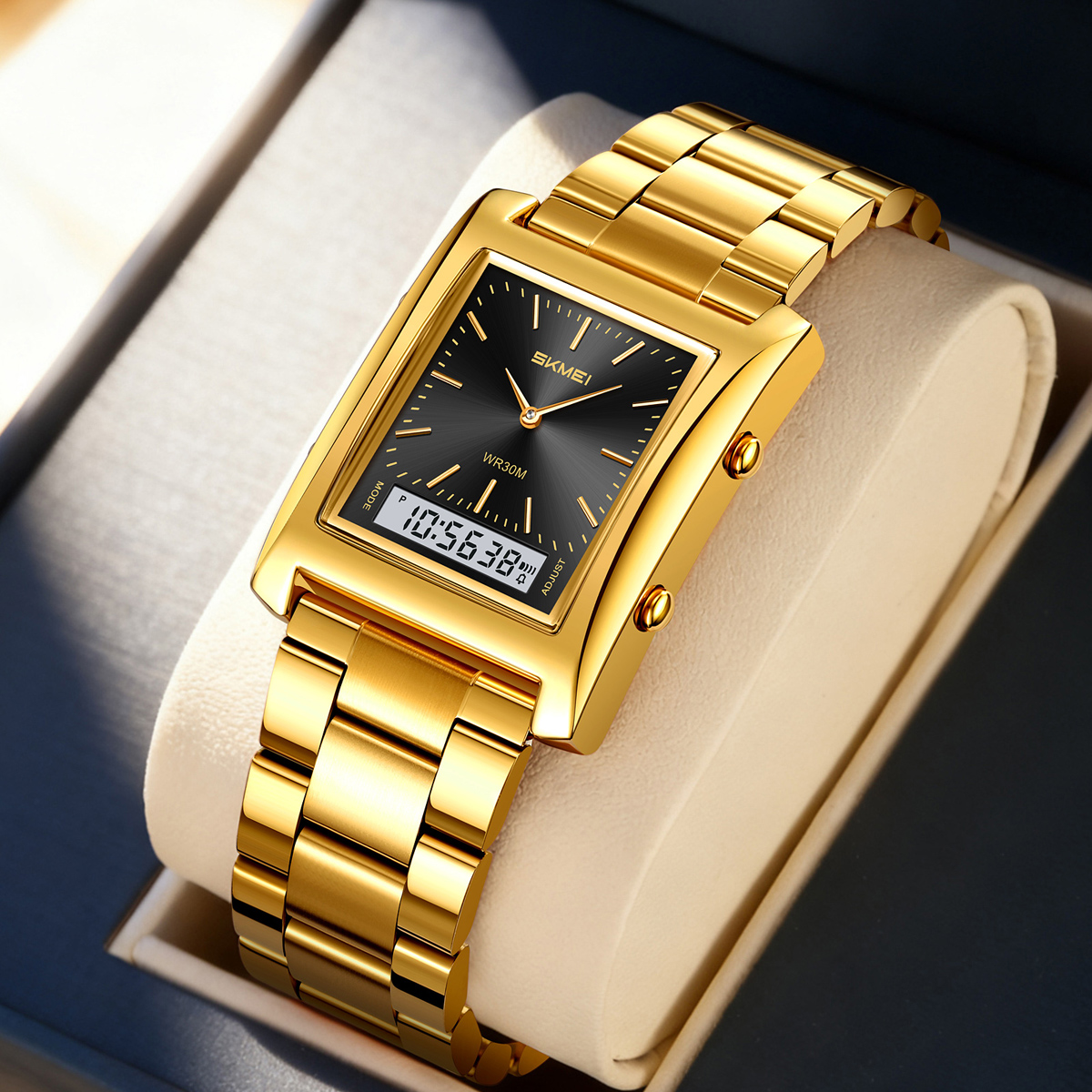 SKMEI 2571 METAL DIGITAL ANGLOG WATCH