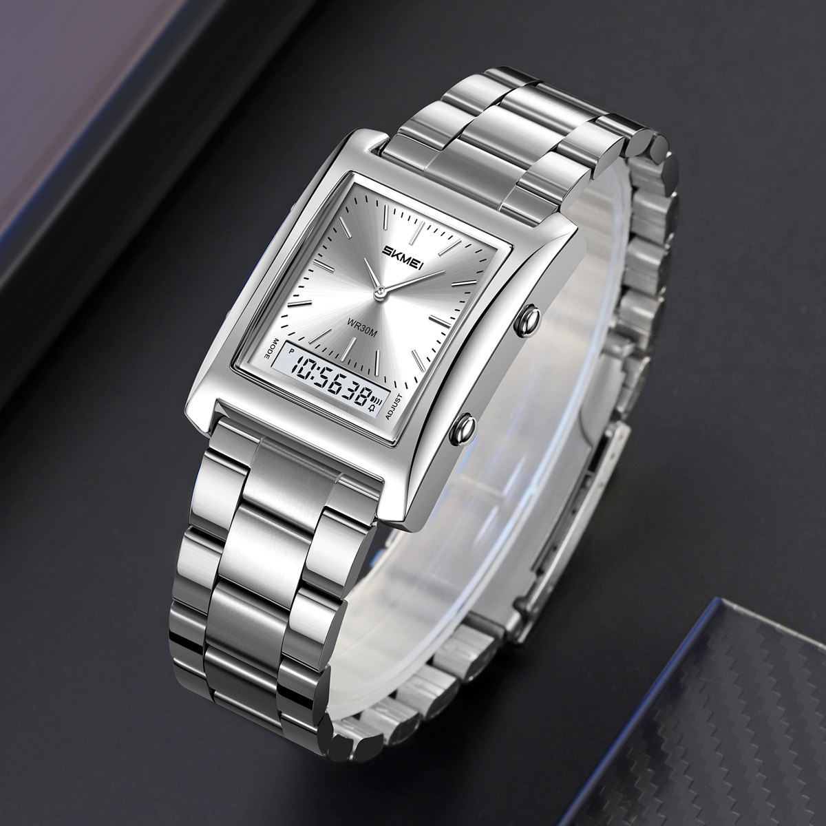 SKMEI 2571 METAL DIGITAL ANGLOG WATCH