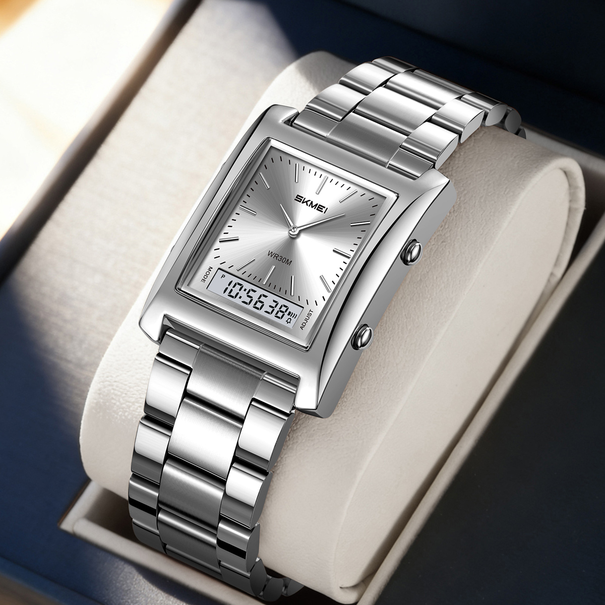 SKMEI 2571 METAL DIGITAL ANGLOG WATCH