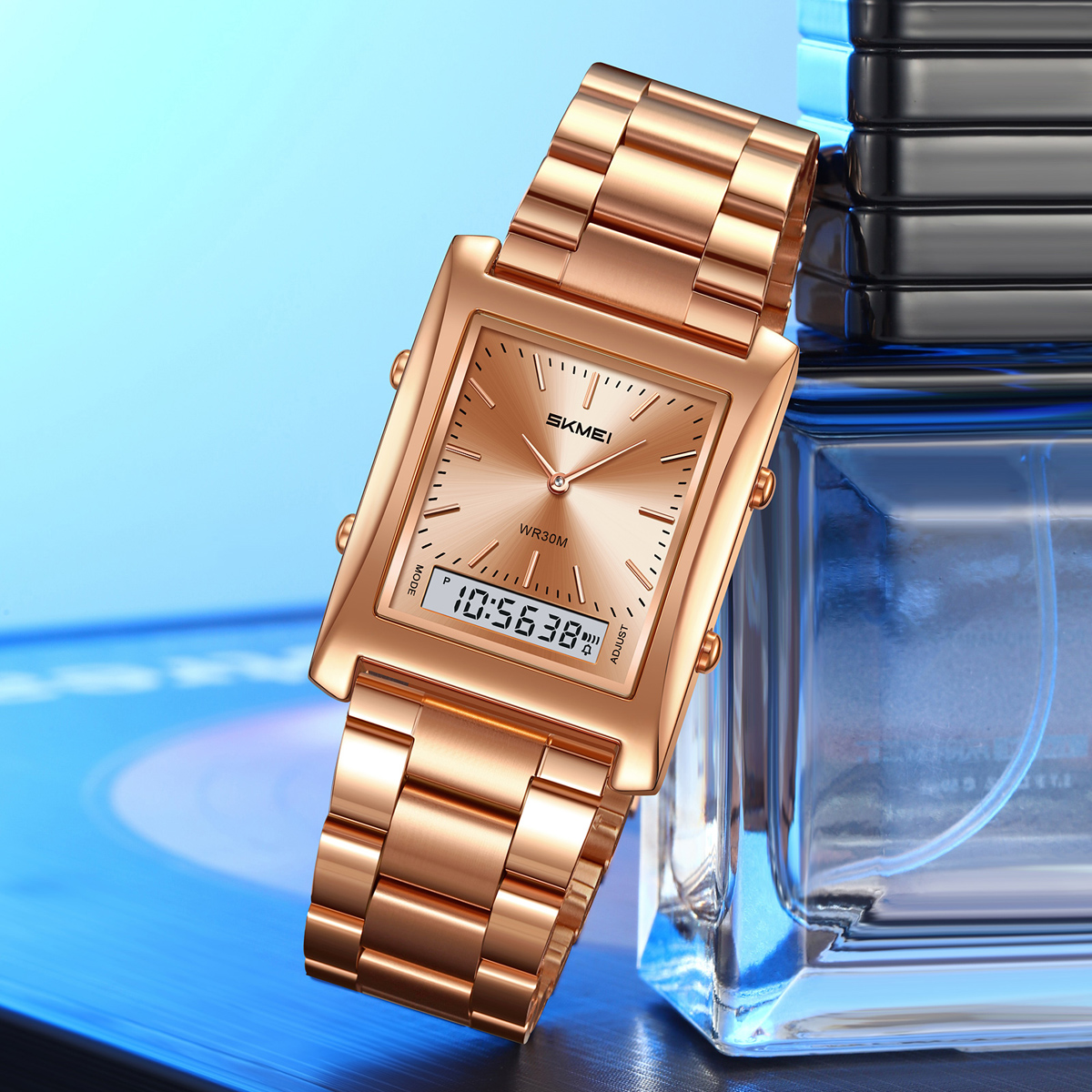 SKMEI 2571 METAL DIGITAL ANGLOG WATCH