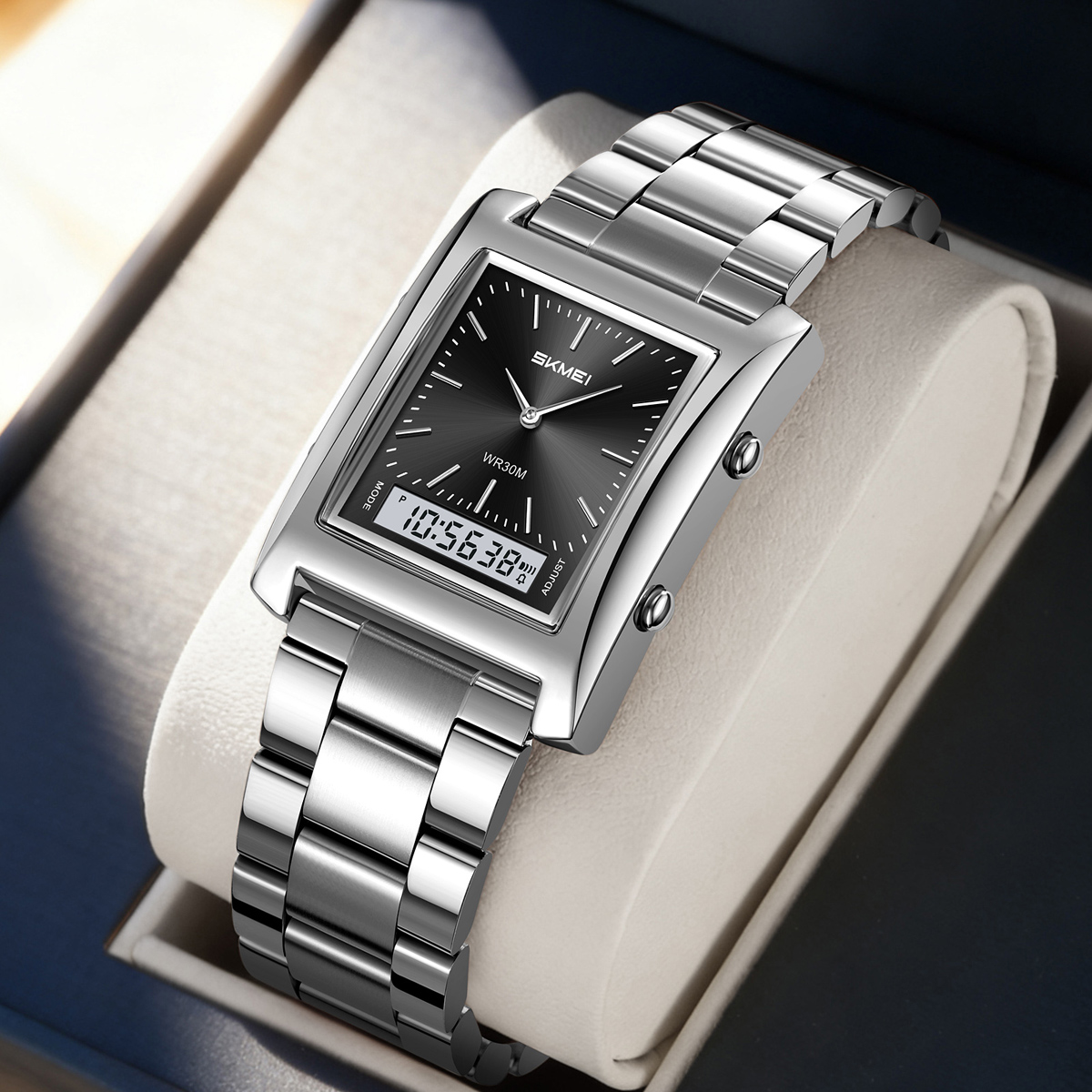 SKMEI 2571 METAL DIGITAL ANGLOG WATCH