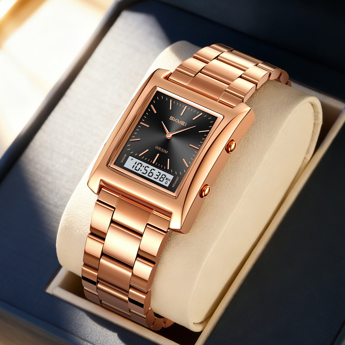 SKMEI 2571 METAL DIGITAL ANGLOG WATCH