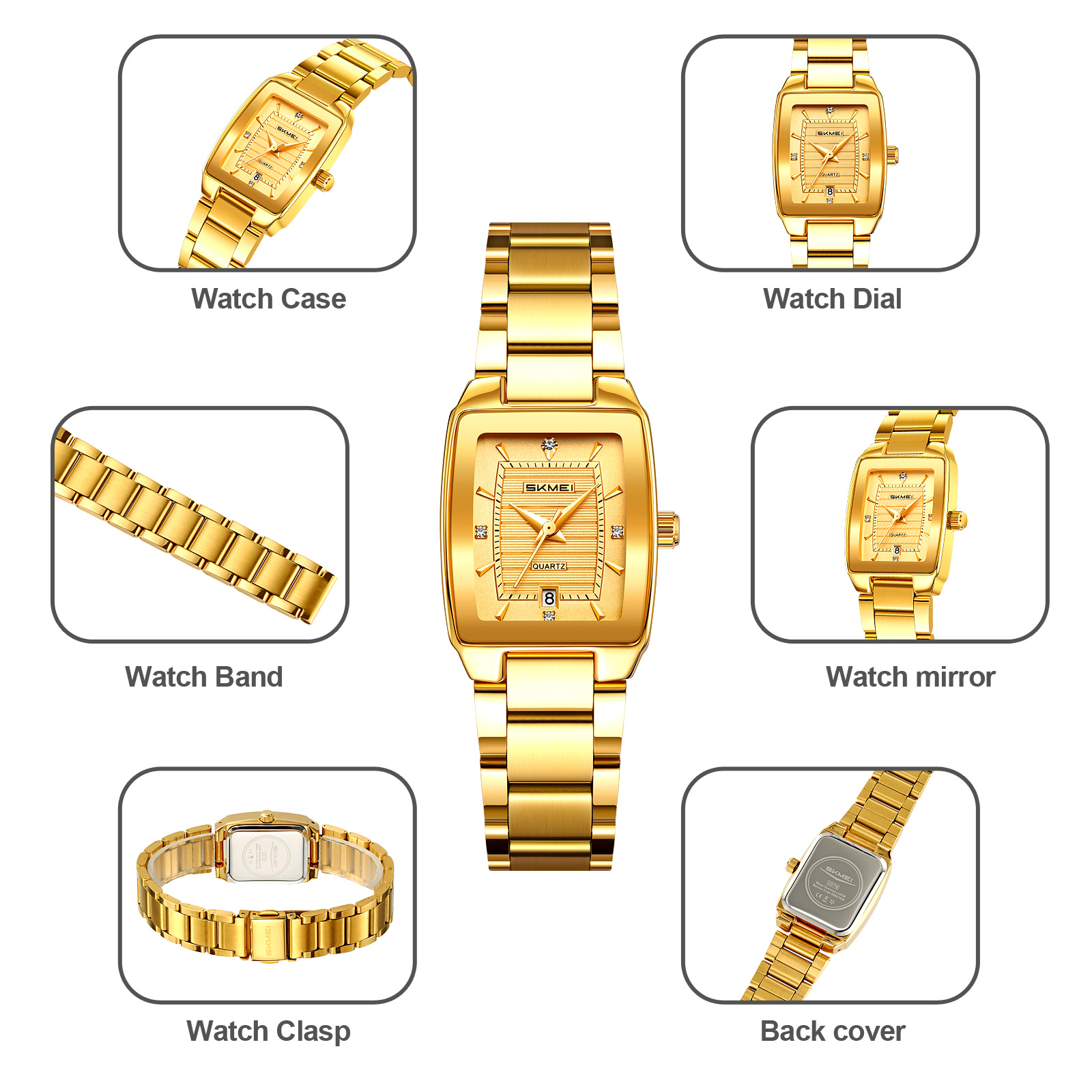 SKMEI 2578 FASHION STEEL WATCH FOR LADY