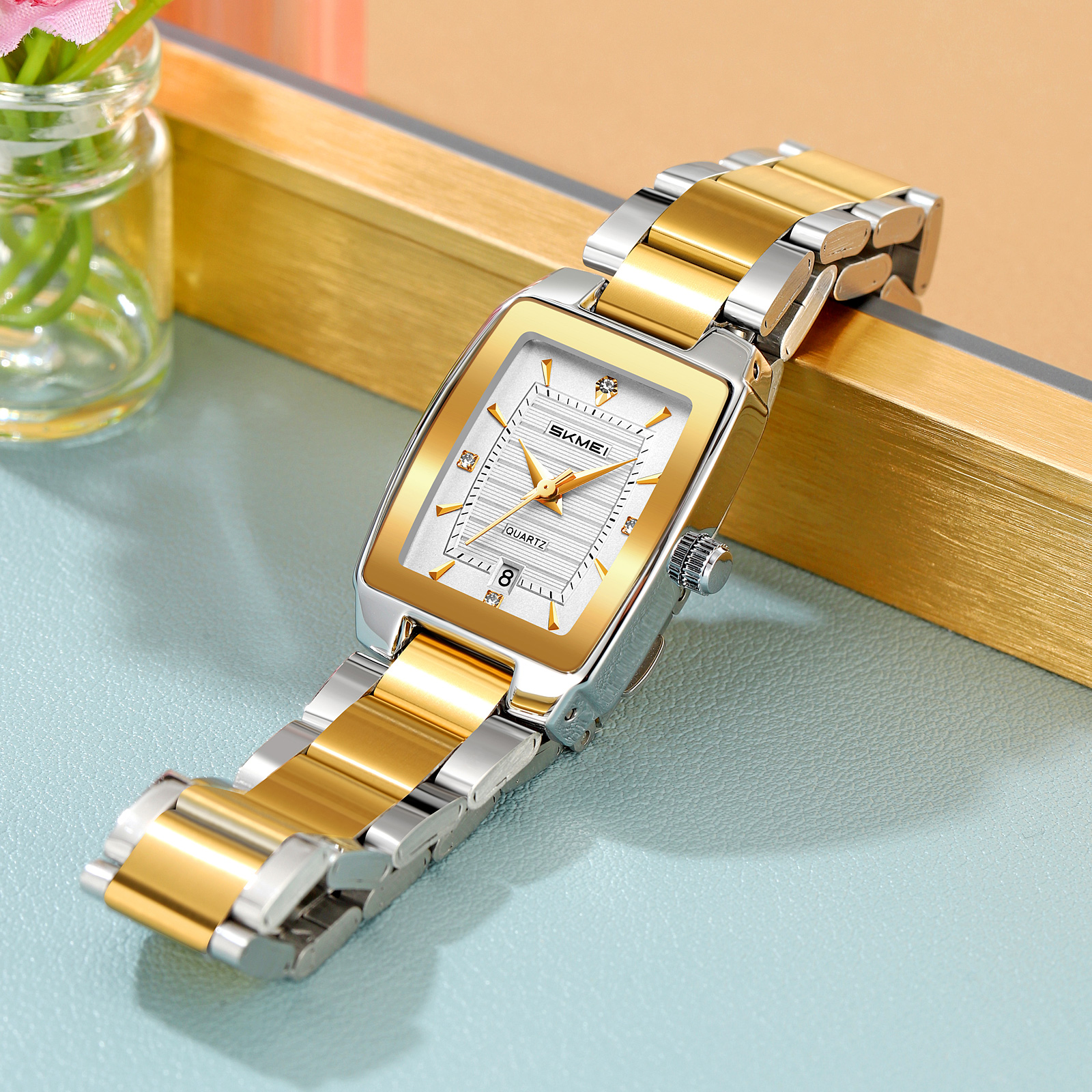 SKMEI 2578 FASHION STEEL WATCH FOR LADY