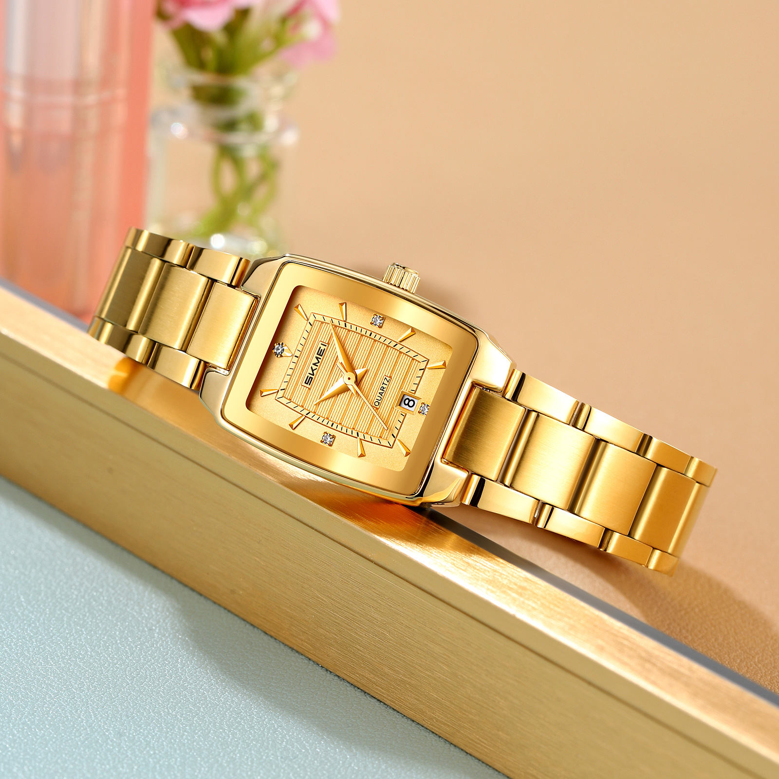 SKMEI 2578 FASHION STEEL WATCH FOR LADY