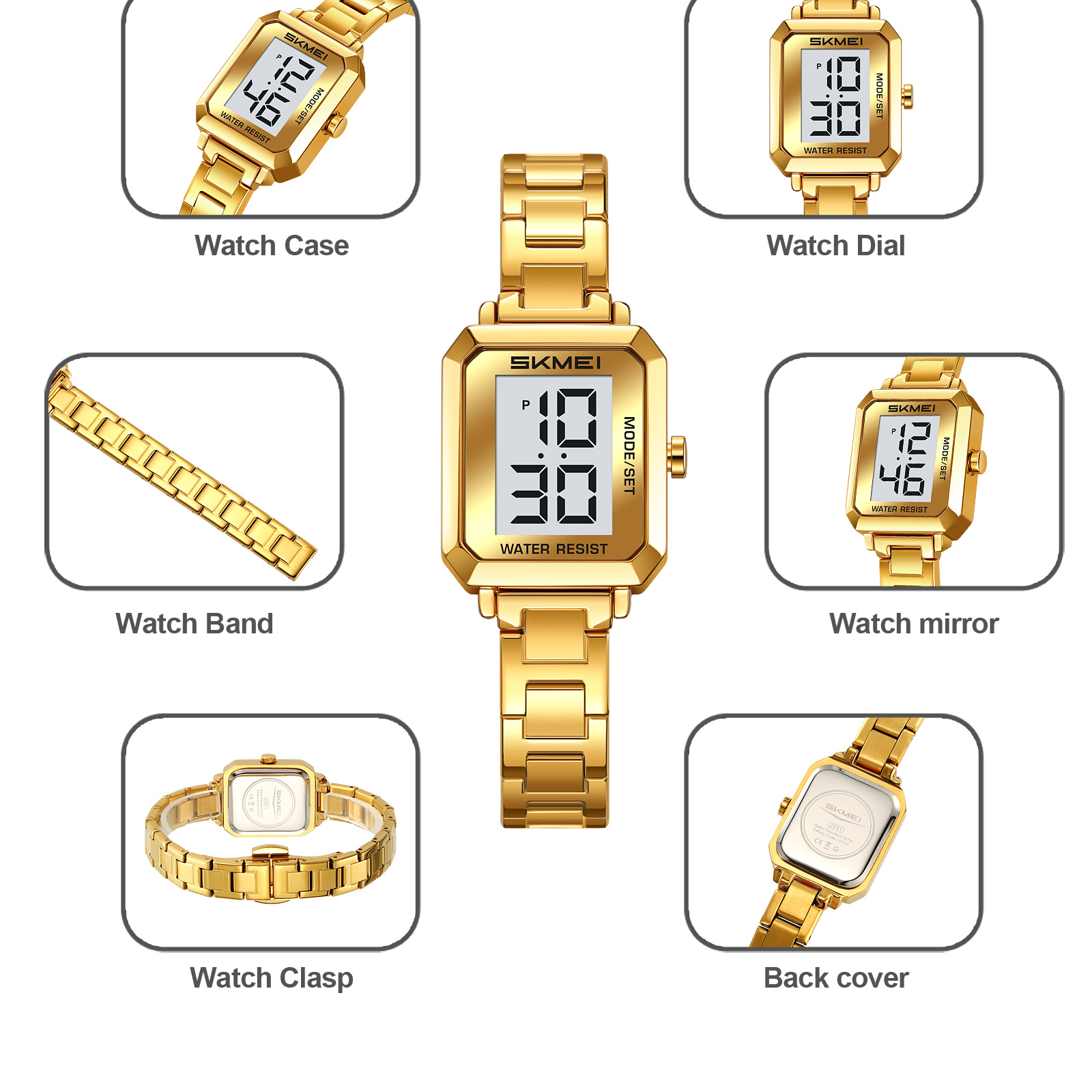 SKMEI 2581 METAL FEMALE DIGITAL WATCH WHOLESALE