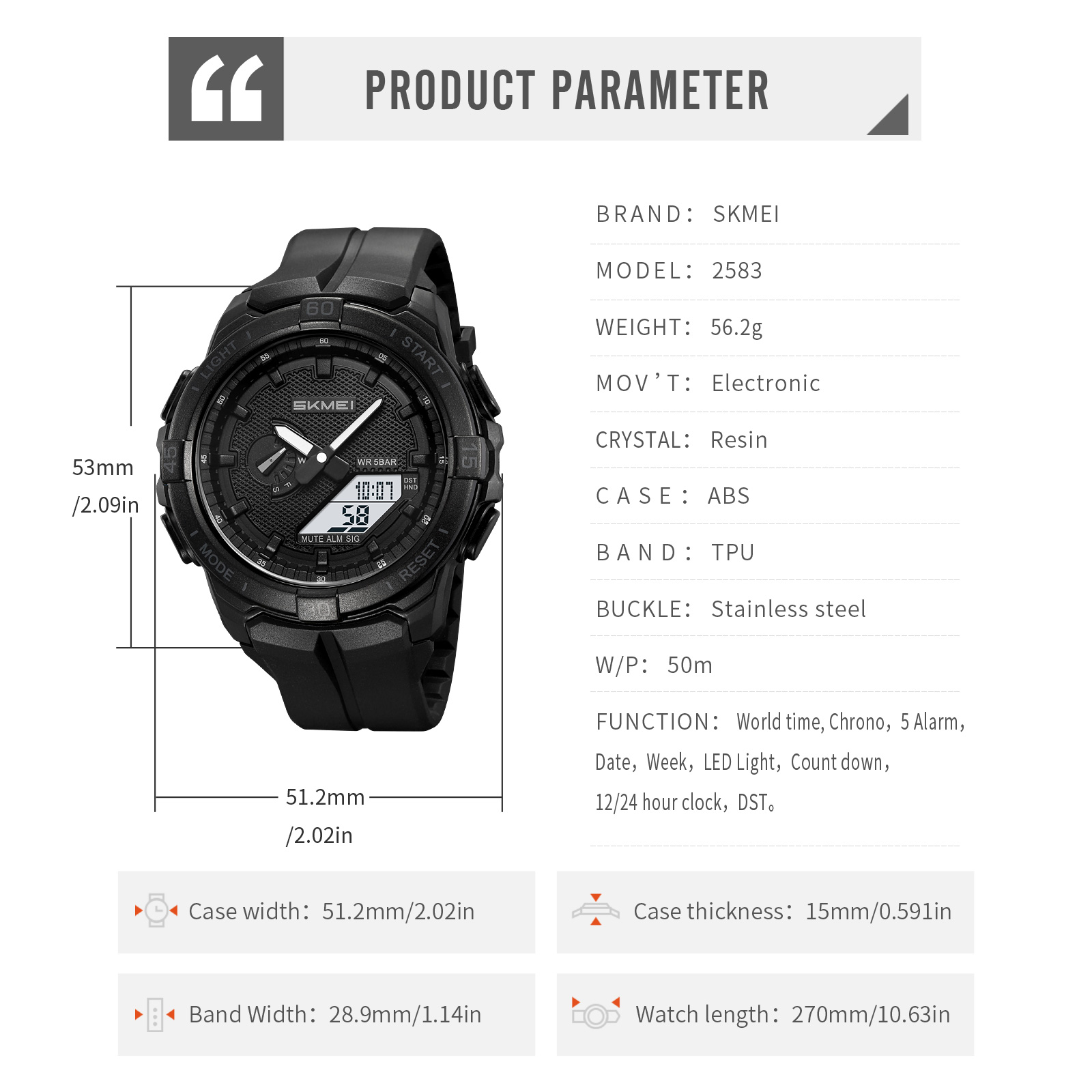 SKMEI 2583 sports watch
