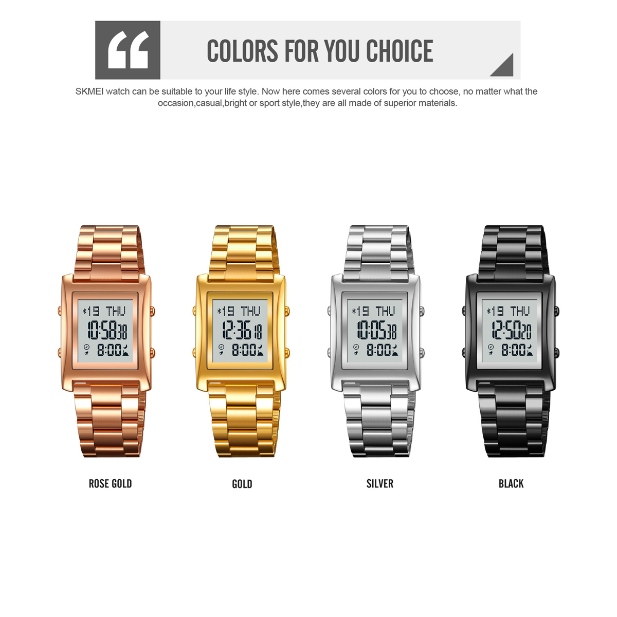 SKMEI 2591  Qibla Reminder Muslim Azan watch Supports Mobile Phone Connection