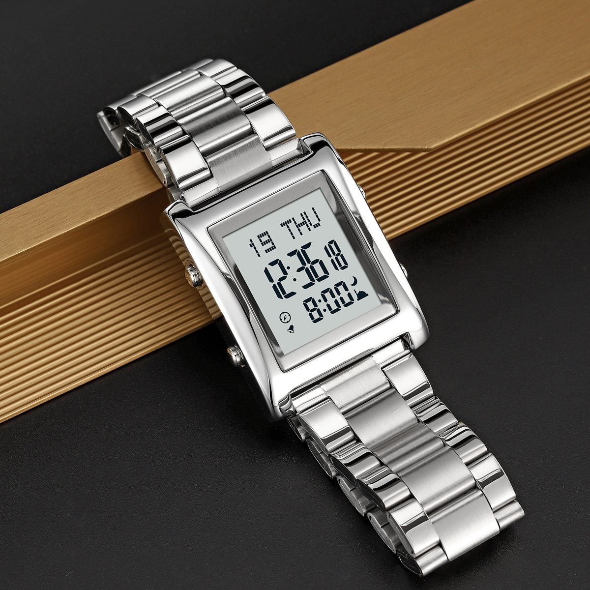 SKMEI 2591  Qibla Reminder Muslim Azan watch Supports Mobile Phone Connection