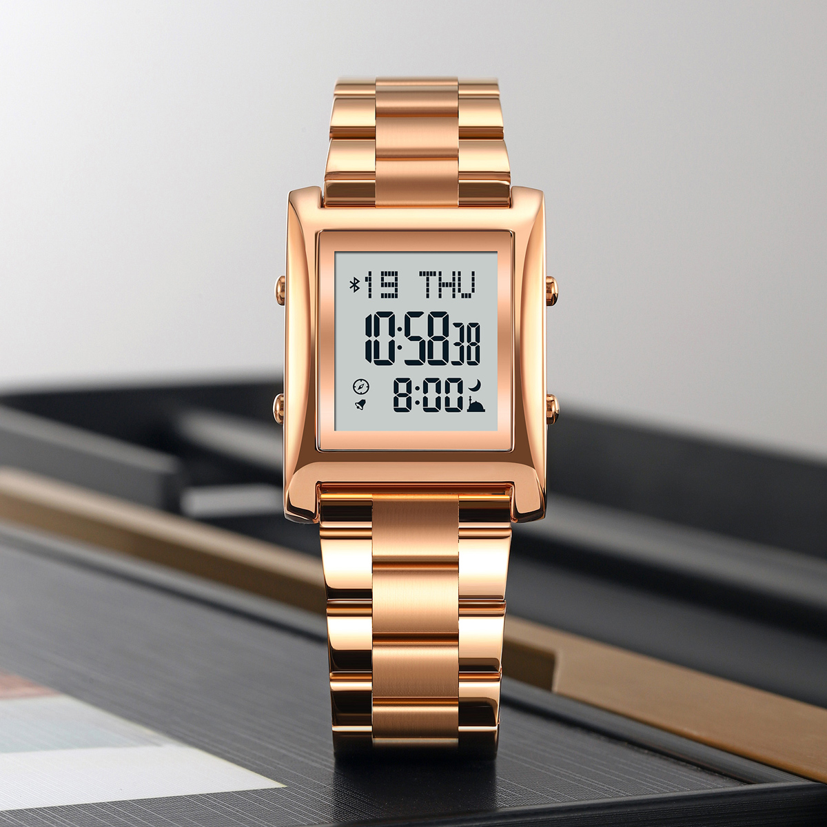 SKMEI 2591  Qibla Reminder Muslim Azan watch Supports Mobile Phone Connection