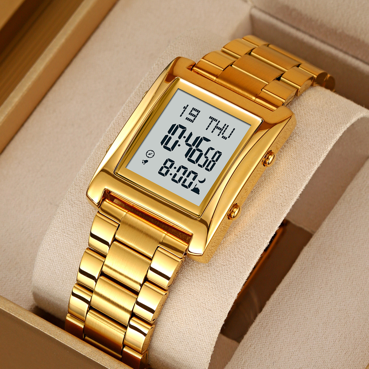 SKMEI 2591  Qibla Reminder Muslim Azan watch Supports Mobile Phone Connection