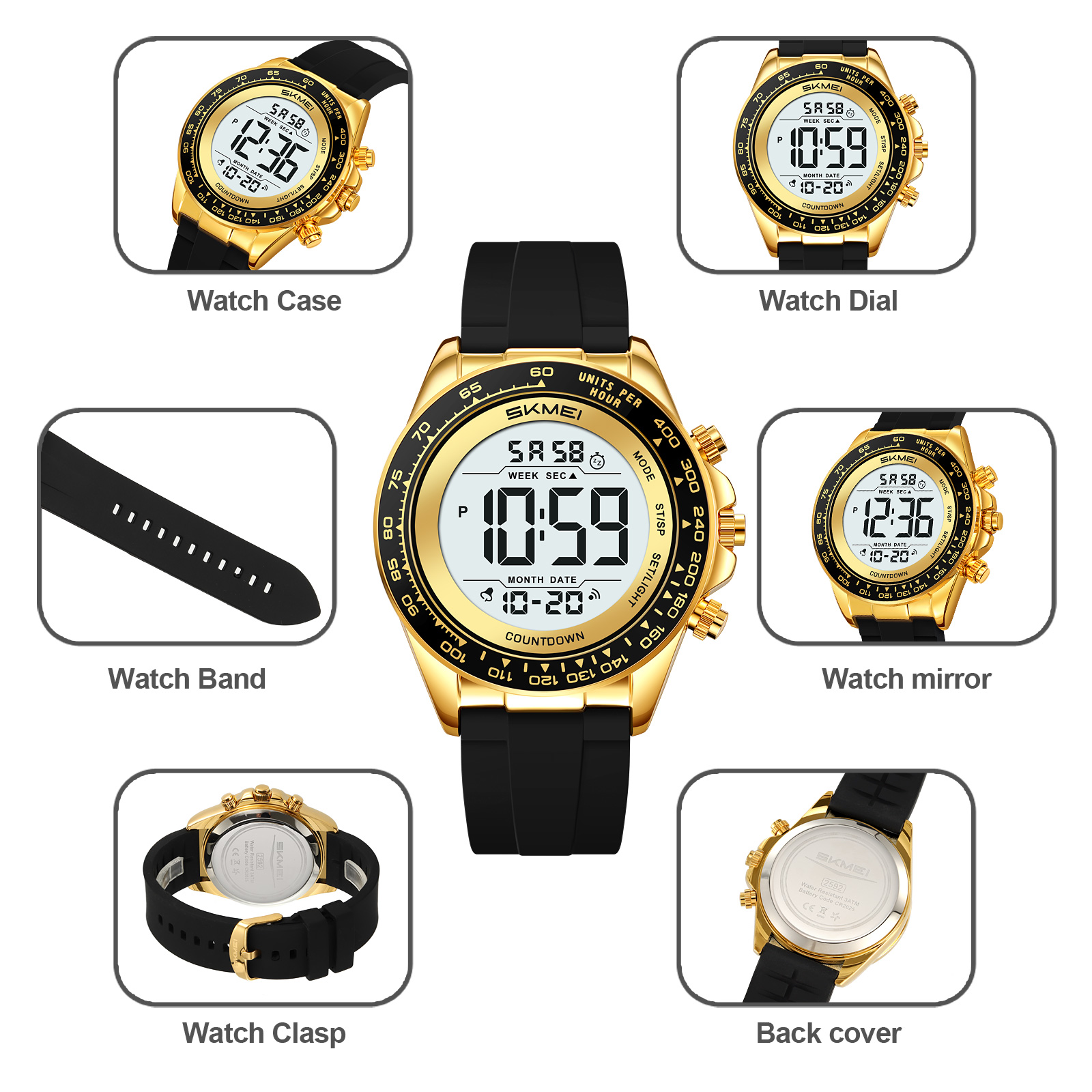 SKMEI Model 2592 Sporty Chronograph Digital Watches